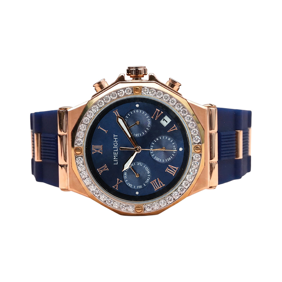 Aurea, 36.5MM Round Case, Quartz Analogue Watch with Silicon Strap for Women, 100M Water Resistance