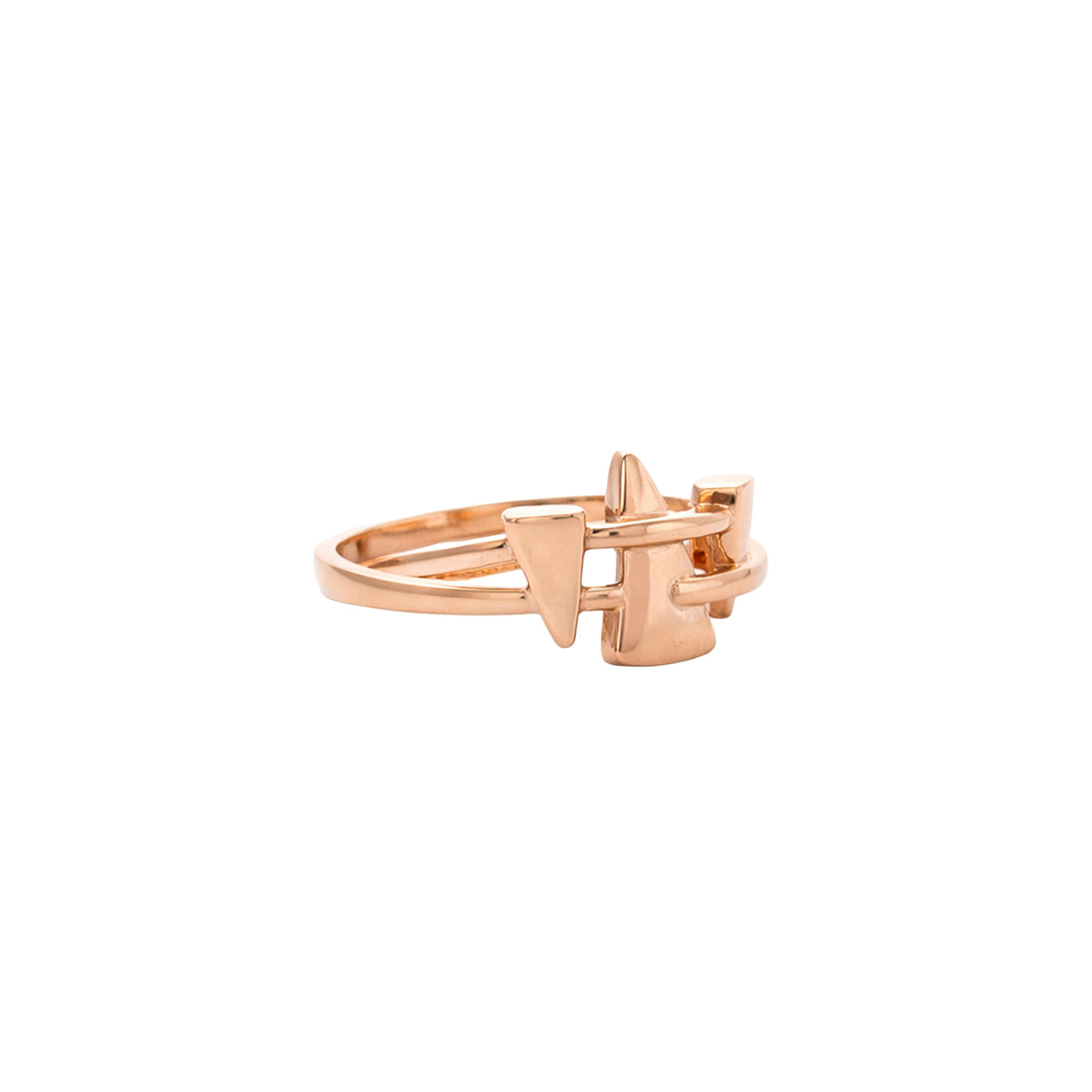 Abstract Spike Gold Ring