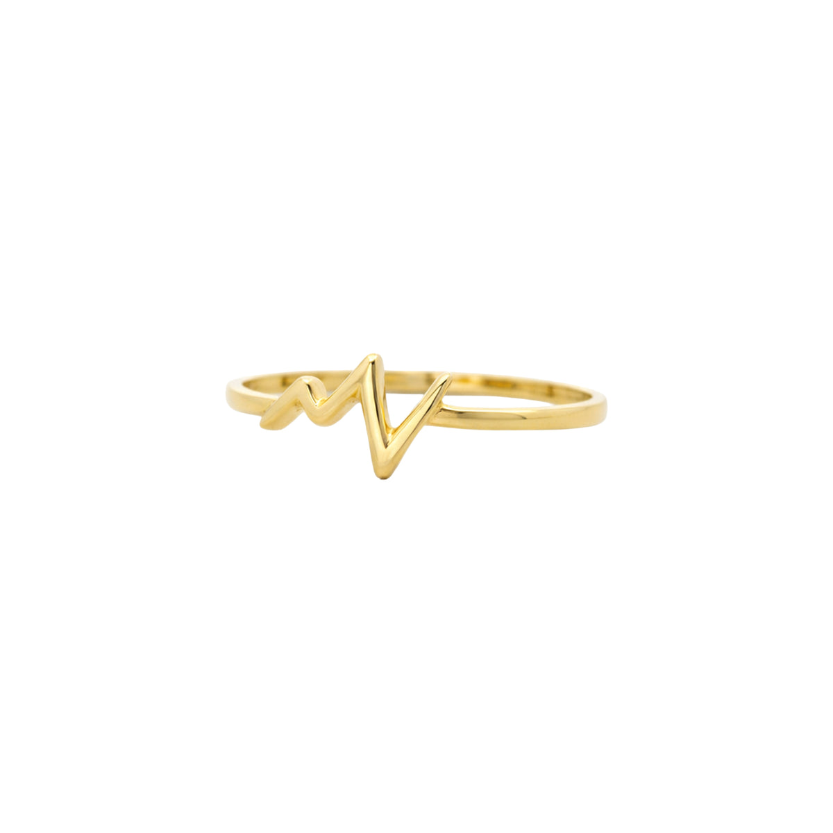 Heartbeat Wave Minimal Gold Ring