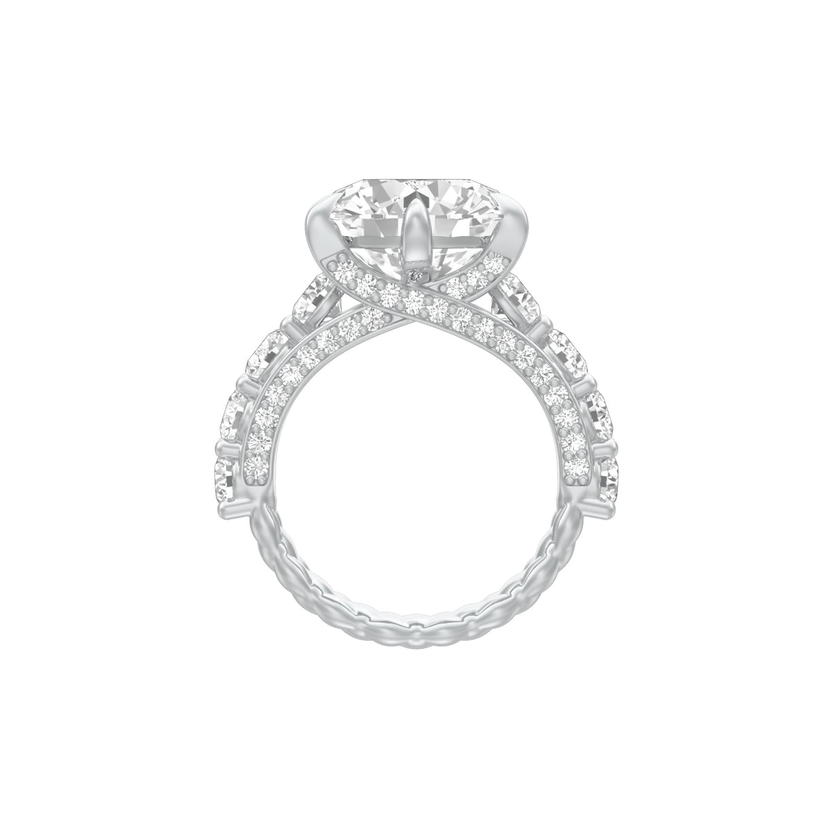 Infinity Round Solitiare Diamond Engagement Ring 18 KT / White Gold / 13