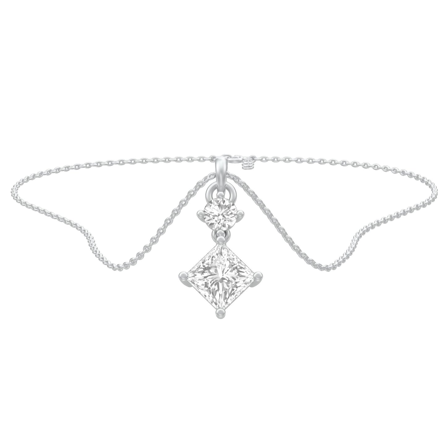 The Princess Stack Diamond Pendant 18 KT / White Gold