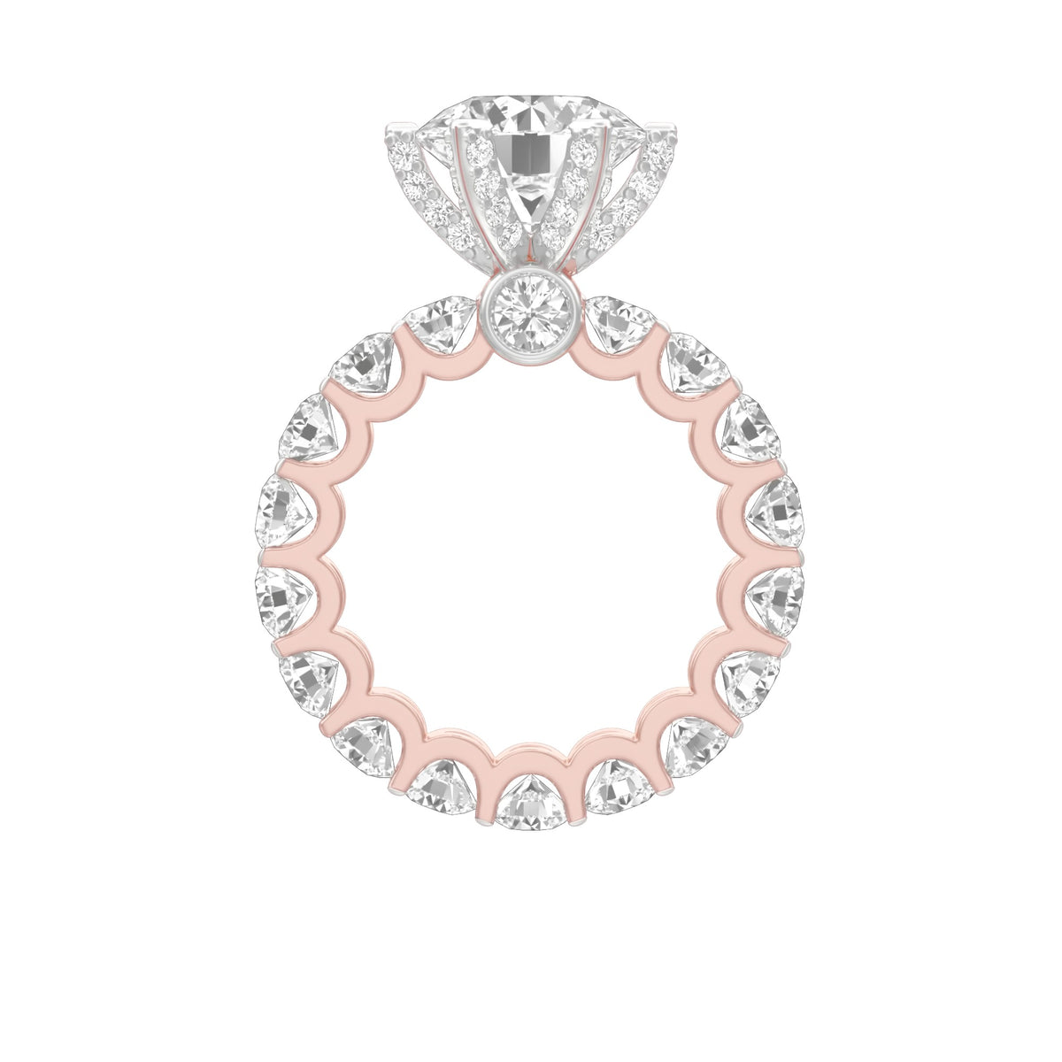 Show Off Round Diamond Engagement Ring 18 KT / Rose Gold / 13