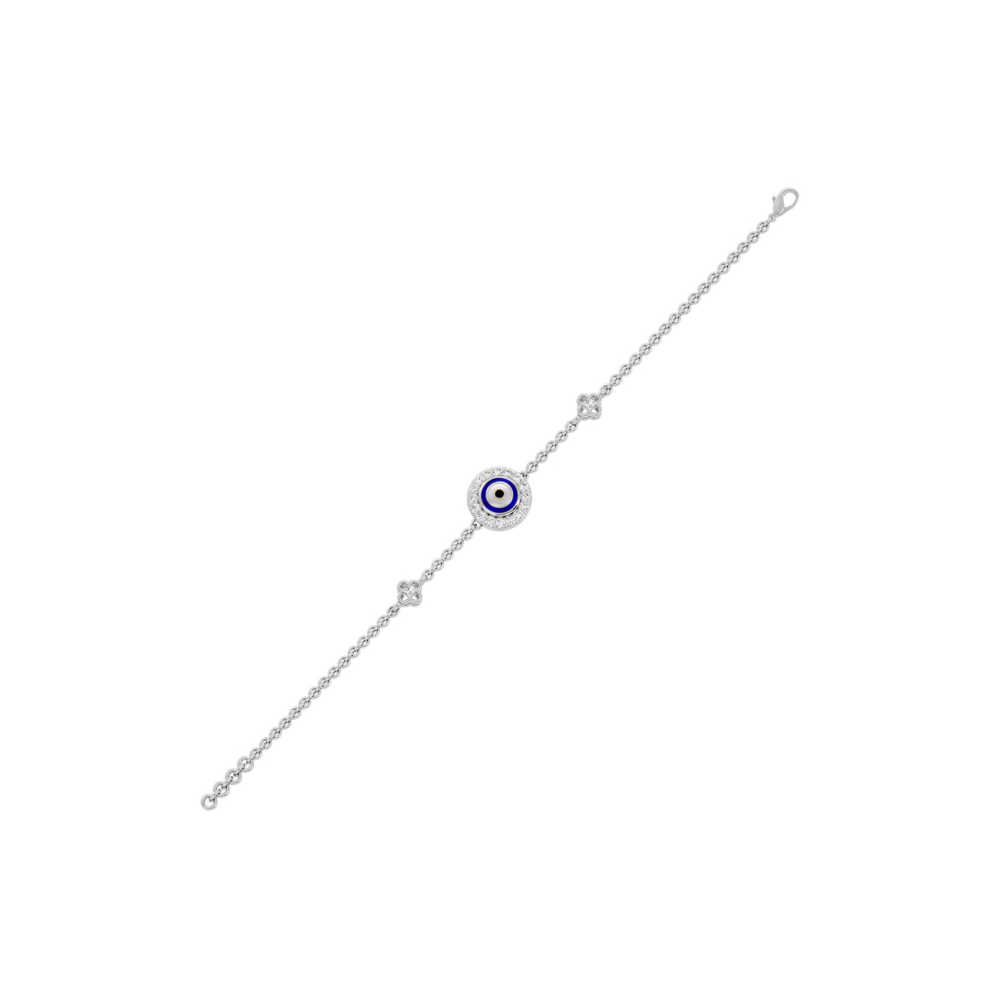 Good Vibe Evil Eye Diamond Bracelet 9 KT / White Gold