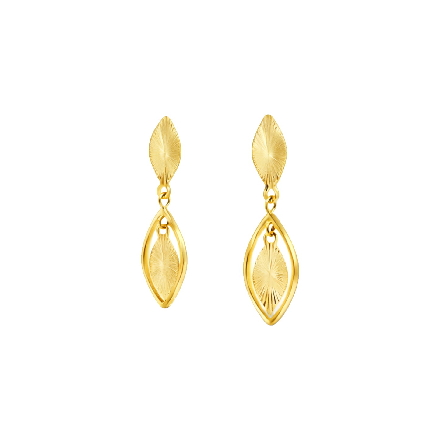 Orlina Sunleaf Drop Gold Earrings