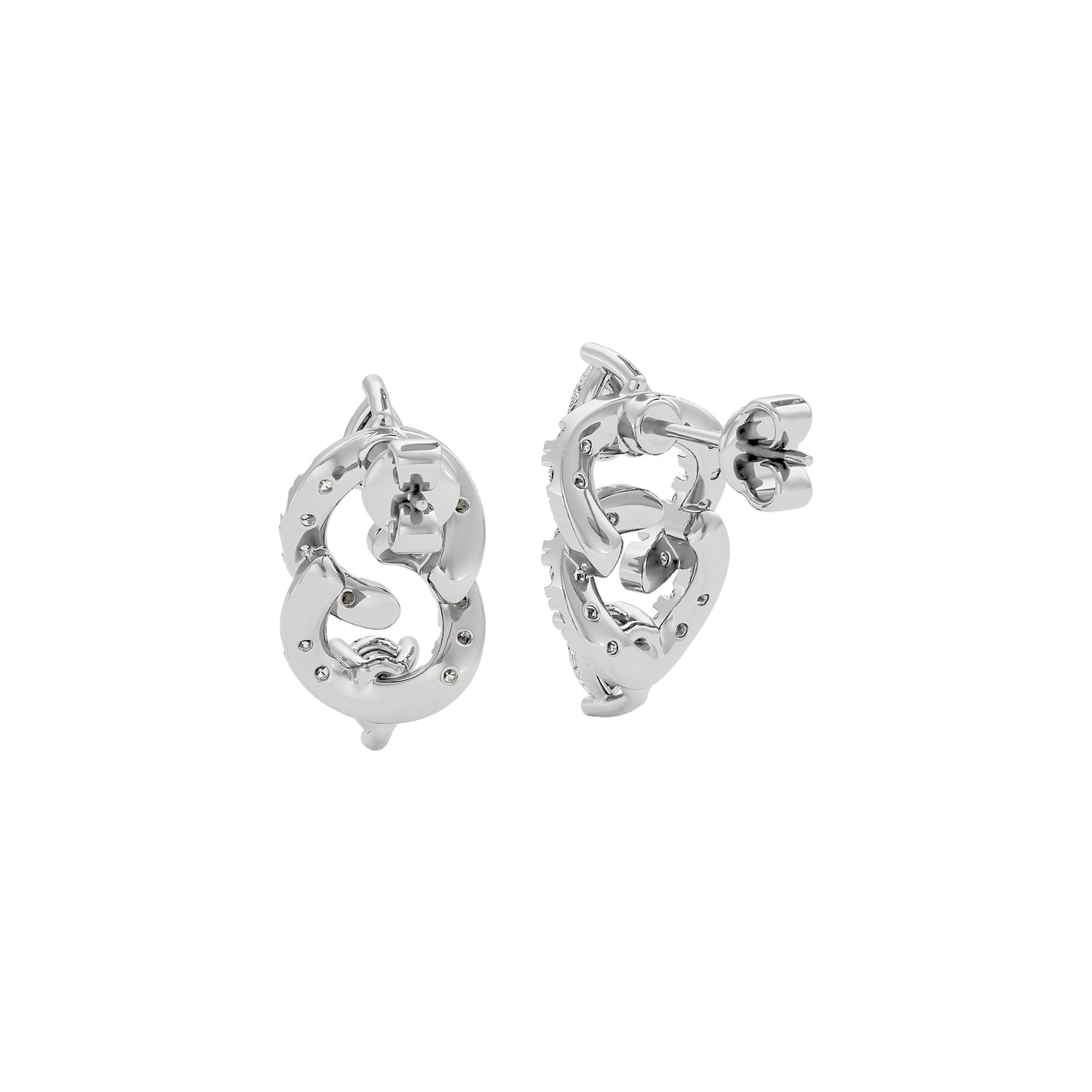 Selah Two Tone Diamond Earrings 18 KT / White Gold