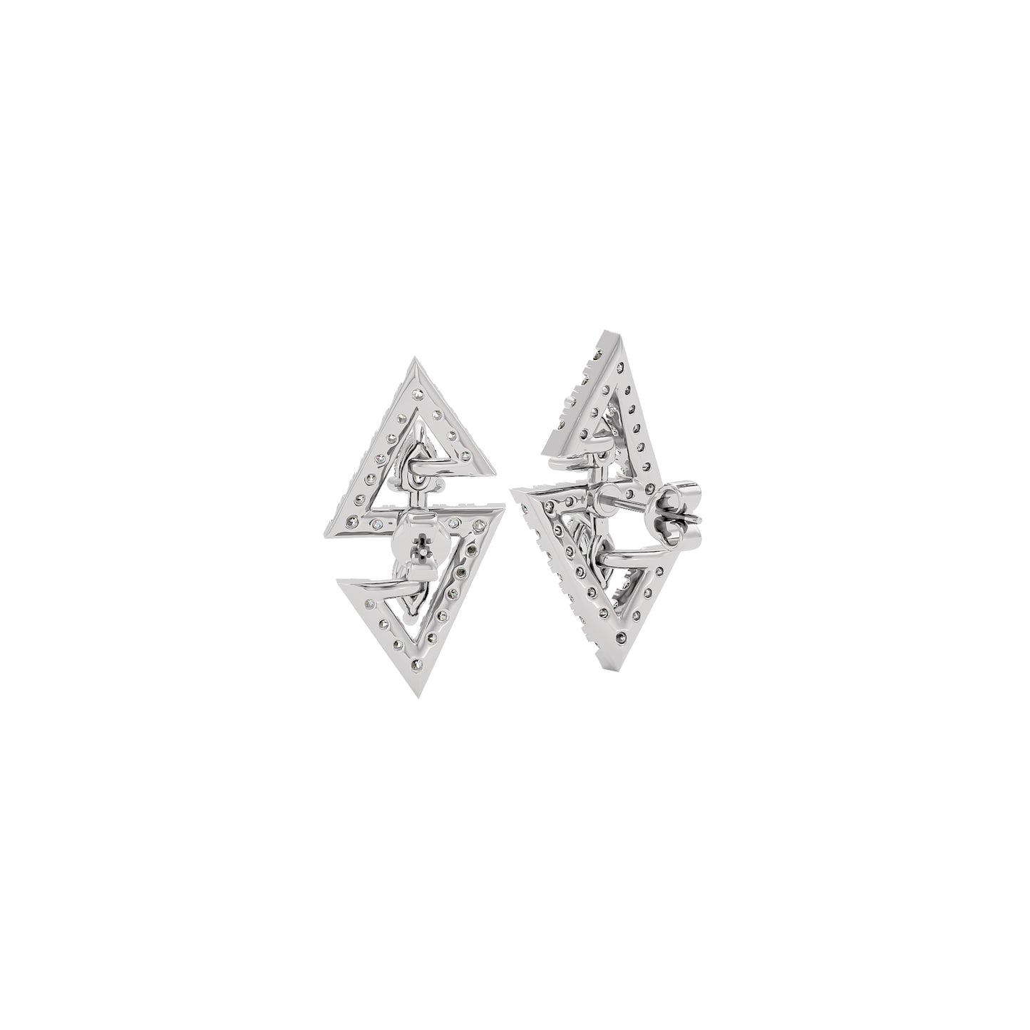 Angular Spark Two Tone Diamond Earring 18 KT / White Gold