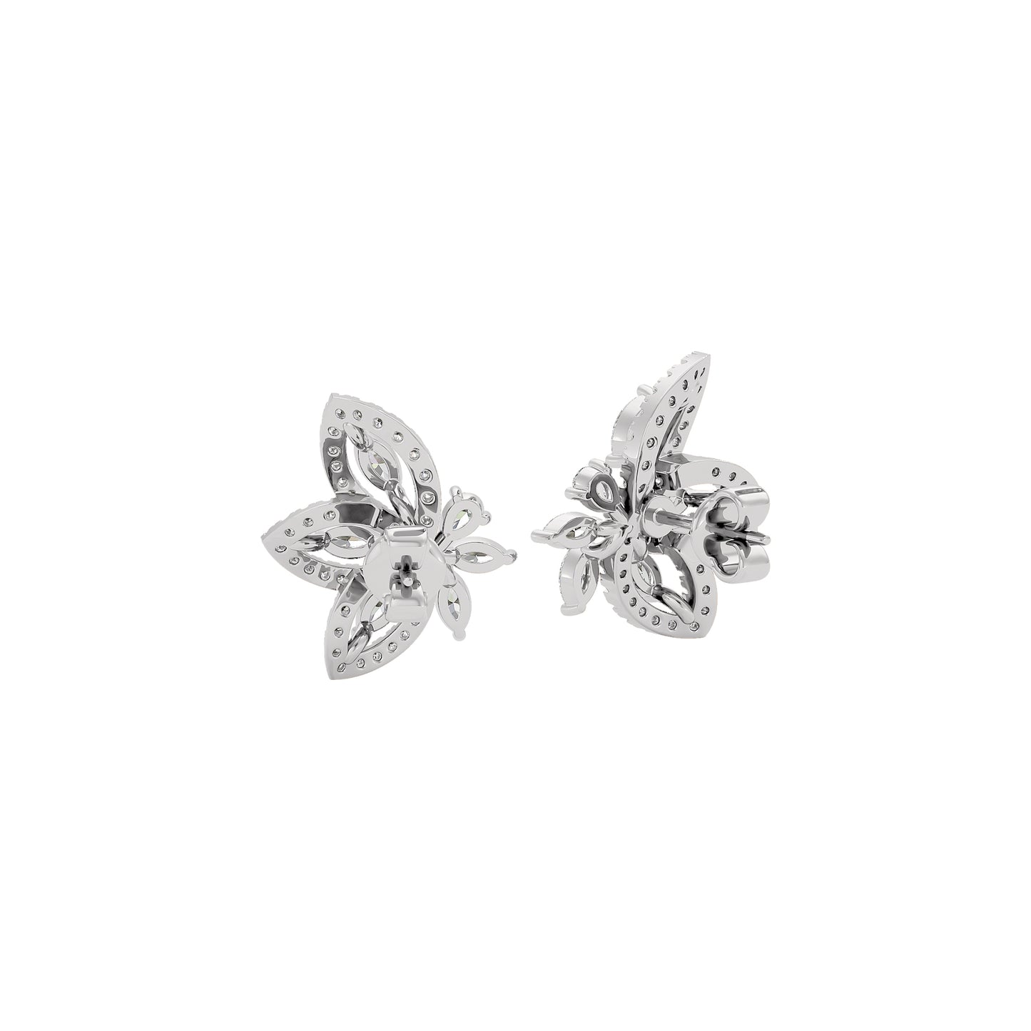 Dazzling Winged Diamond Earrings 18 KT / White Gold