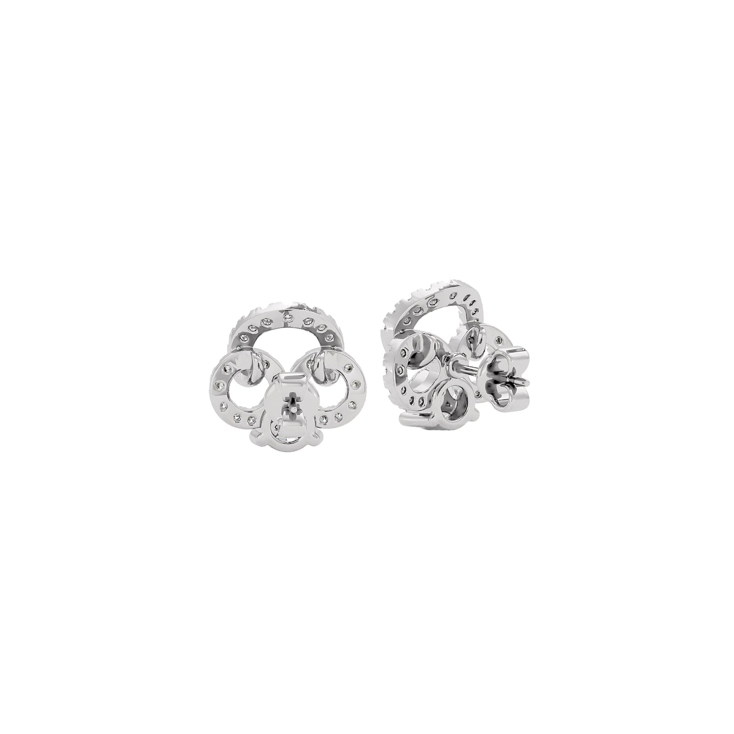 Shamrock Spark Diamond Earrings 18 KT / White Gold