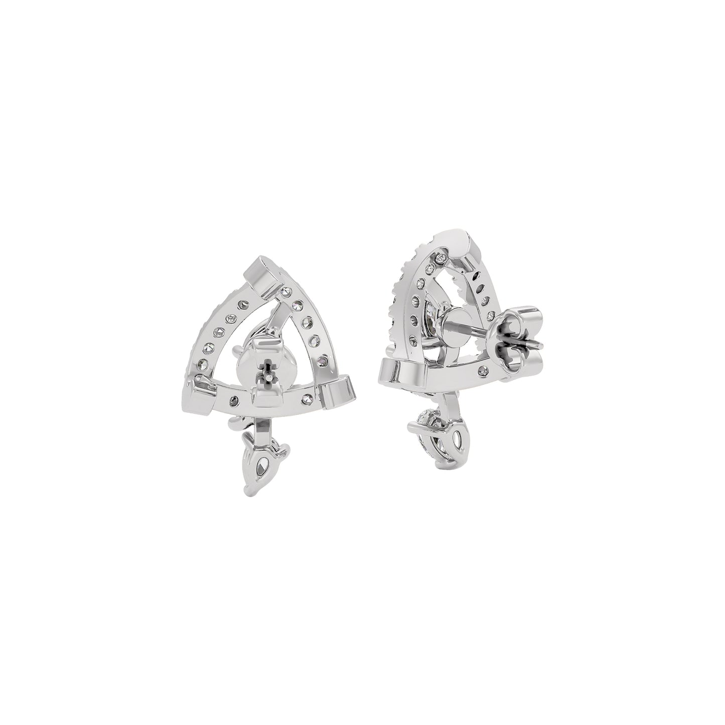 Bold Facet Diamond Earrings 18 KT / White Gold