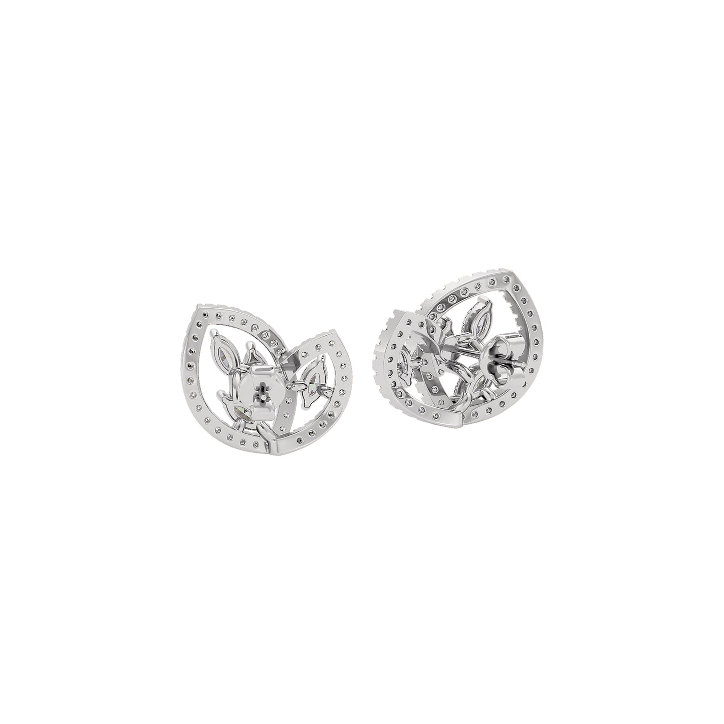 Luxe Petals Diamond Earrings 18 KT / White Gold