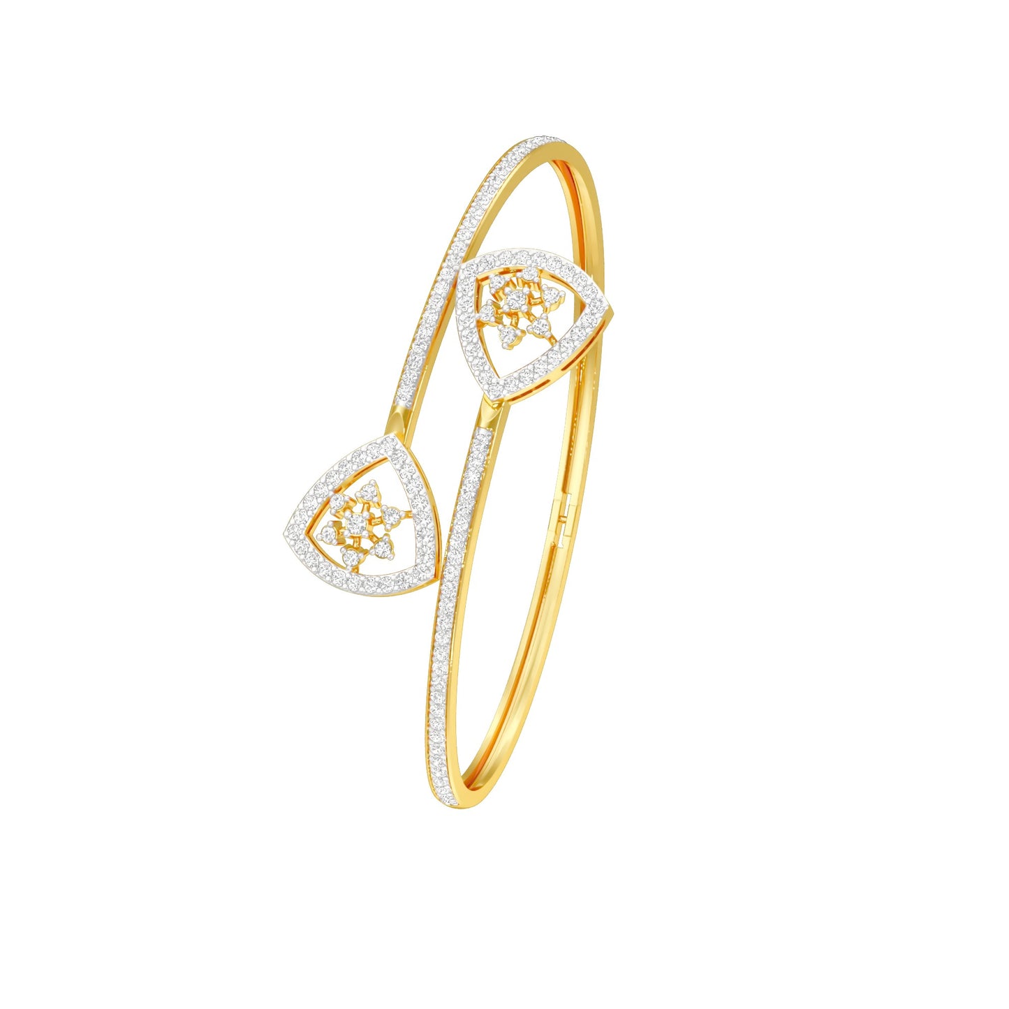 Duo Gleam Diamond Kada Bracelet 18 KT / Yellow Gold