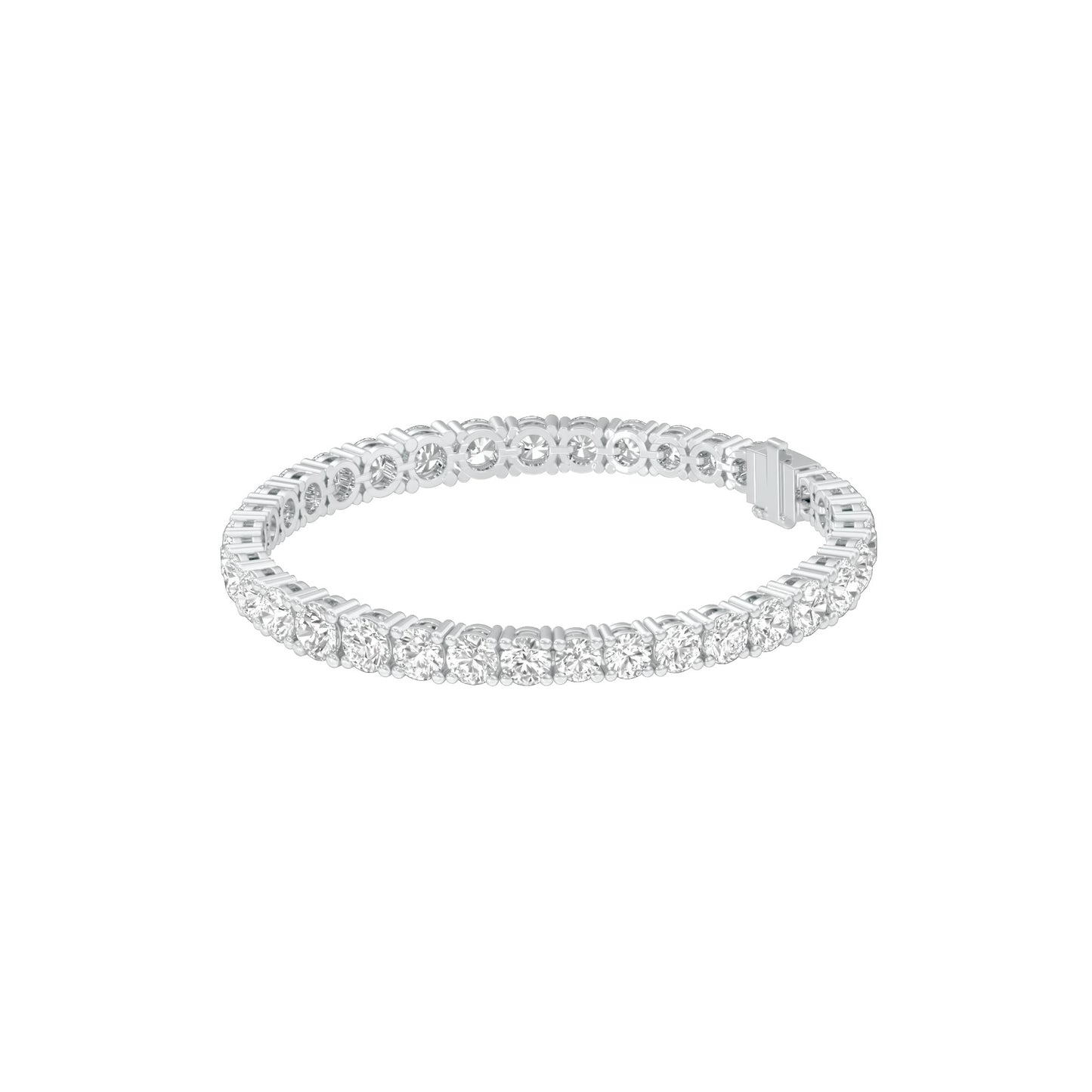 Runway Polished Diamond Tennis Bracelet 18 KT / White Gold