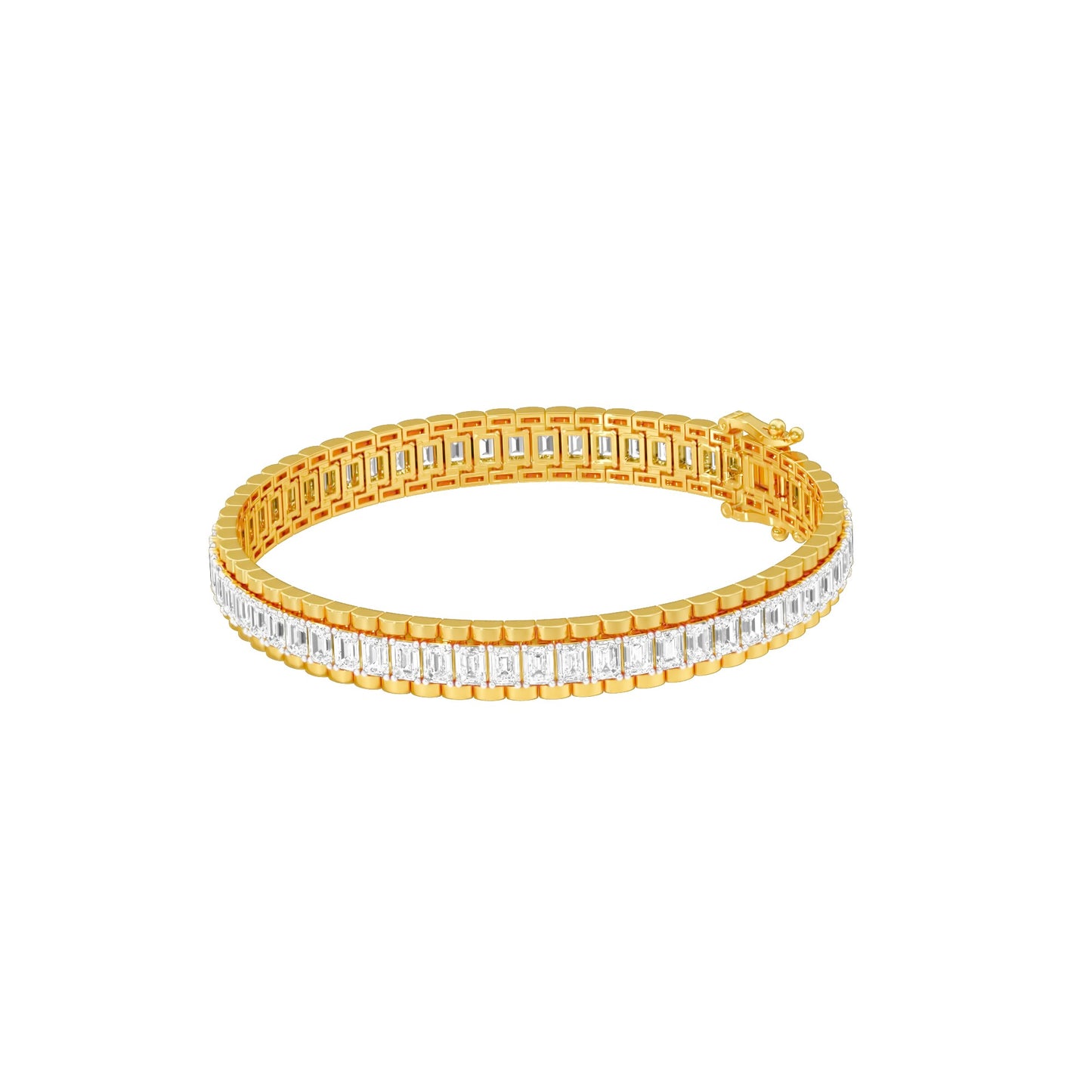 Emerald Curve Diamond Tennis Bracelet 18 KT / Yellow Gold