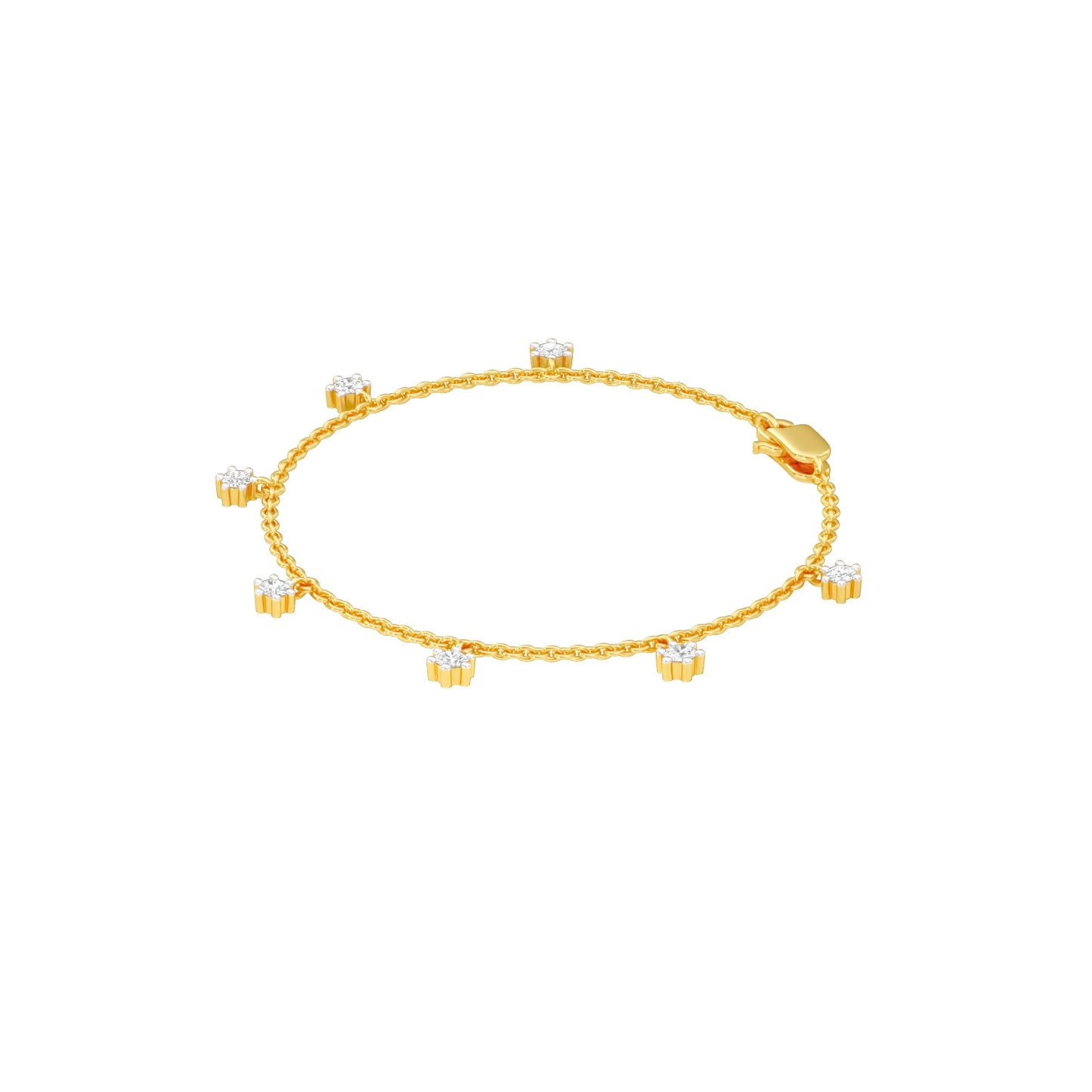 Glamour Drip Diamond Chain Bracelet 18 KT / Yellow Gold