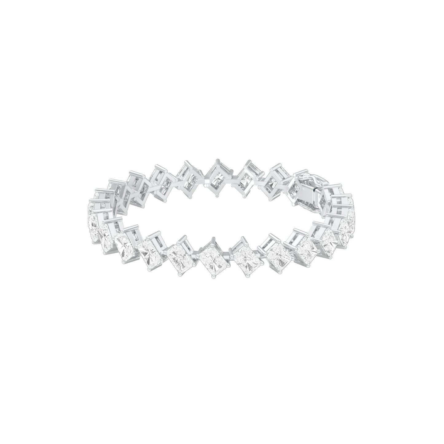 Sculpted in Symmetry Diamond Tennis Bracelet 18 KT / White Gold