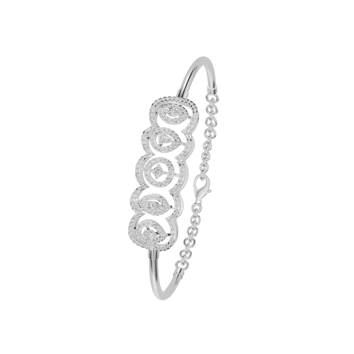Loop Curve Diamond Kada Bracelet 18 KT / White Gold