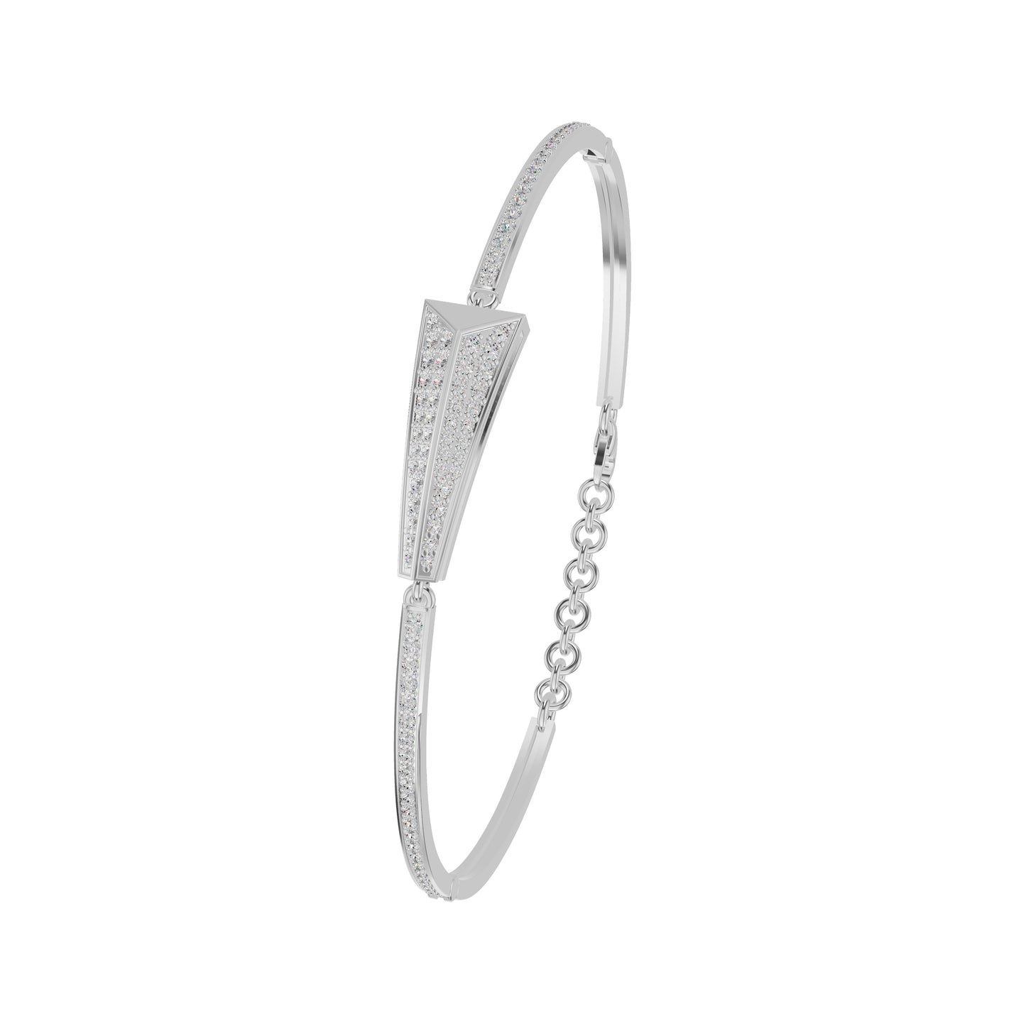Glow Curve Diamond Kada Bracelet 18 KT / White Gold