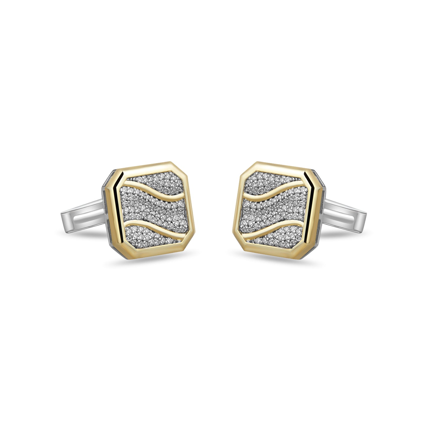 Octagon Pave Diamond Cufflinks