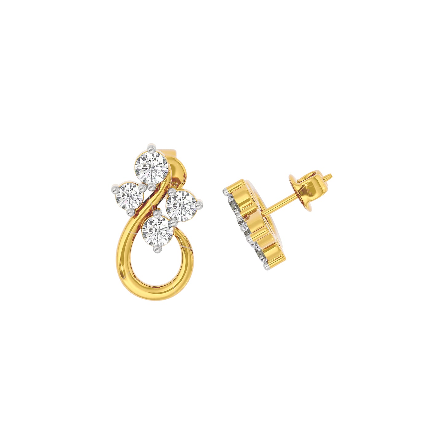 Refined Radiance Diamond Earrings 18 KT / Yellow Gold
