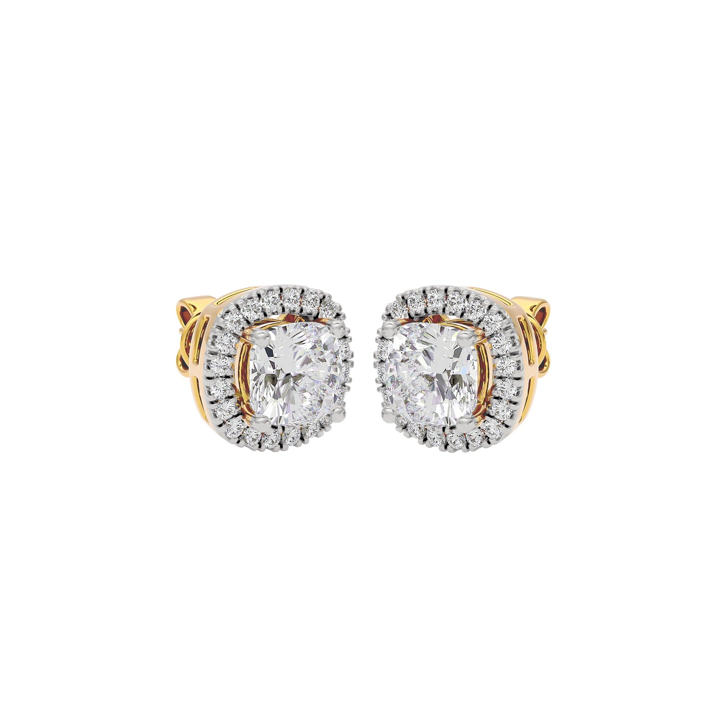 Celeste Cushion Halo Stud Earrings