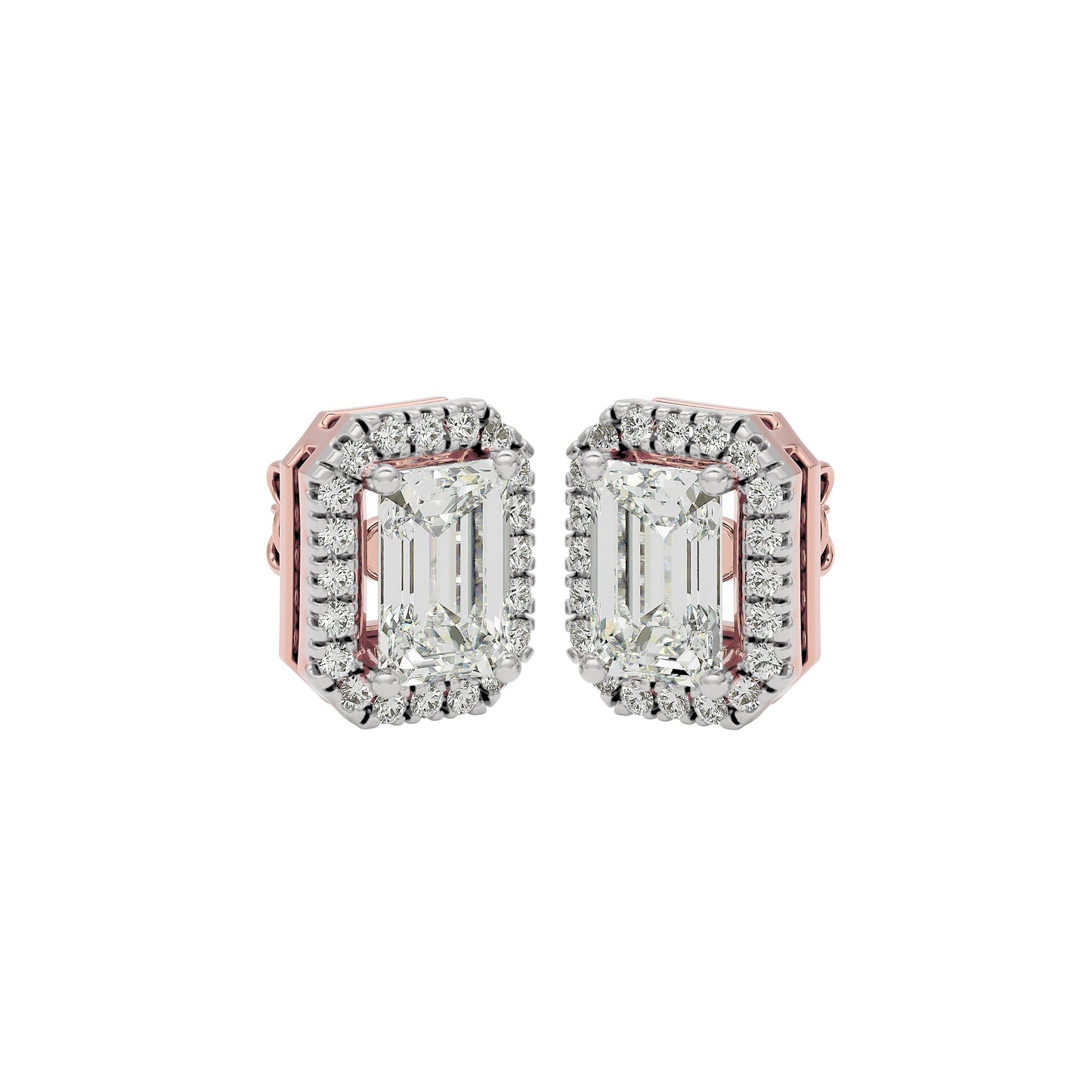 Power Emerald Halo Stud Earrings