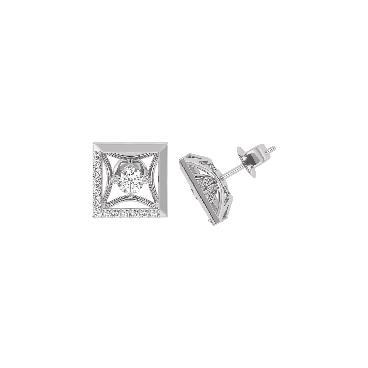 Ethereal Aura Diamond Earrings 18 KT / White Gold