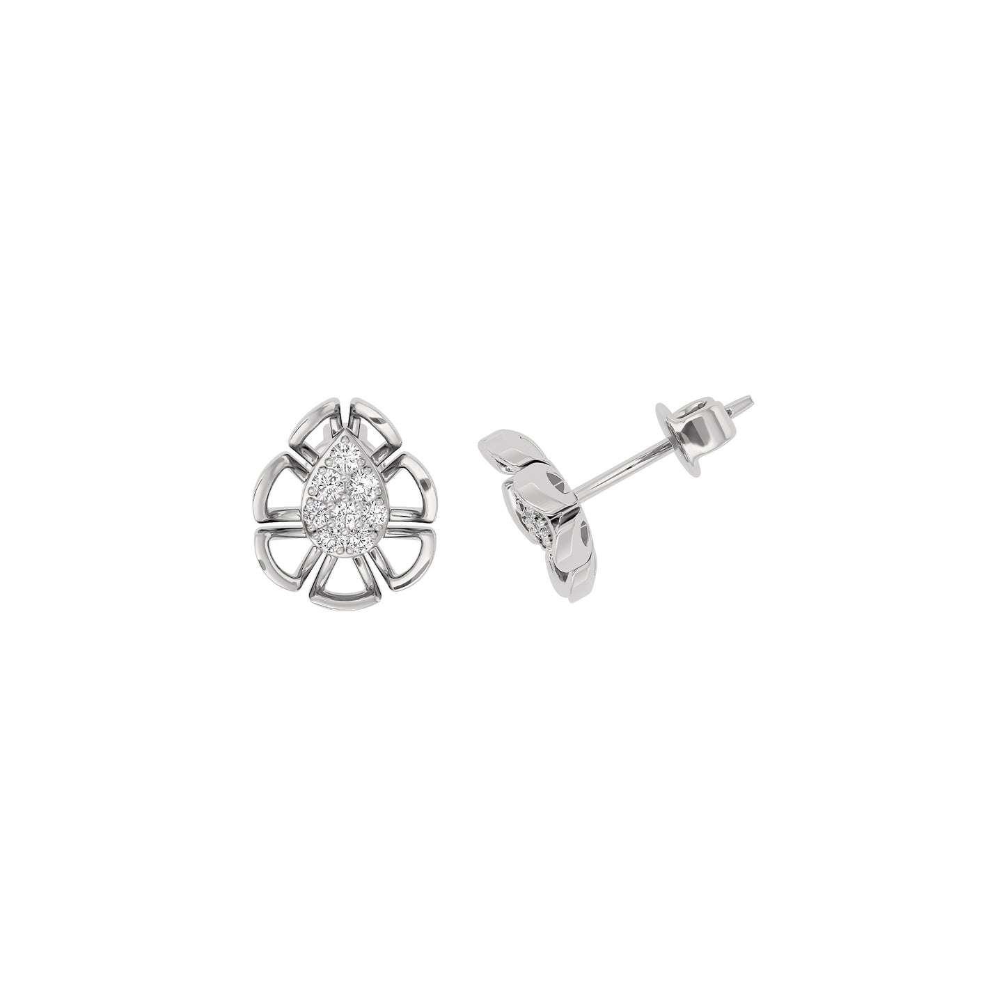 Dazzling Pearl Diamond Earring 18 KT / White Gold