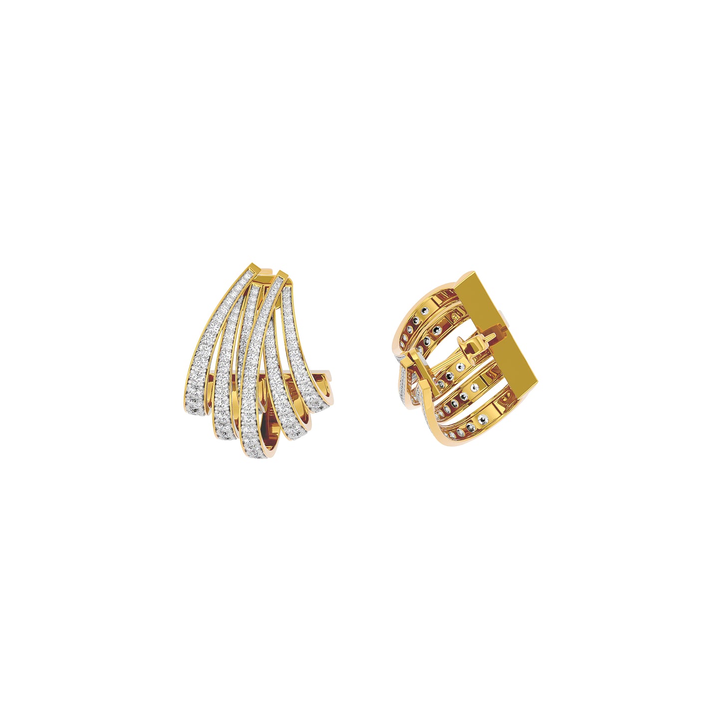 Luminous Pulse Diamond Earring 18 KT / Yellow Gold