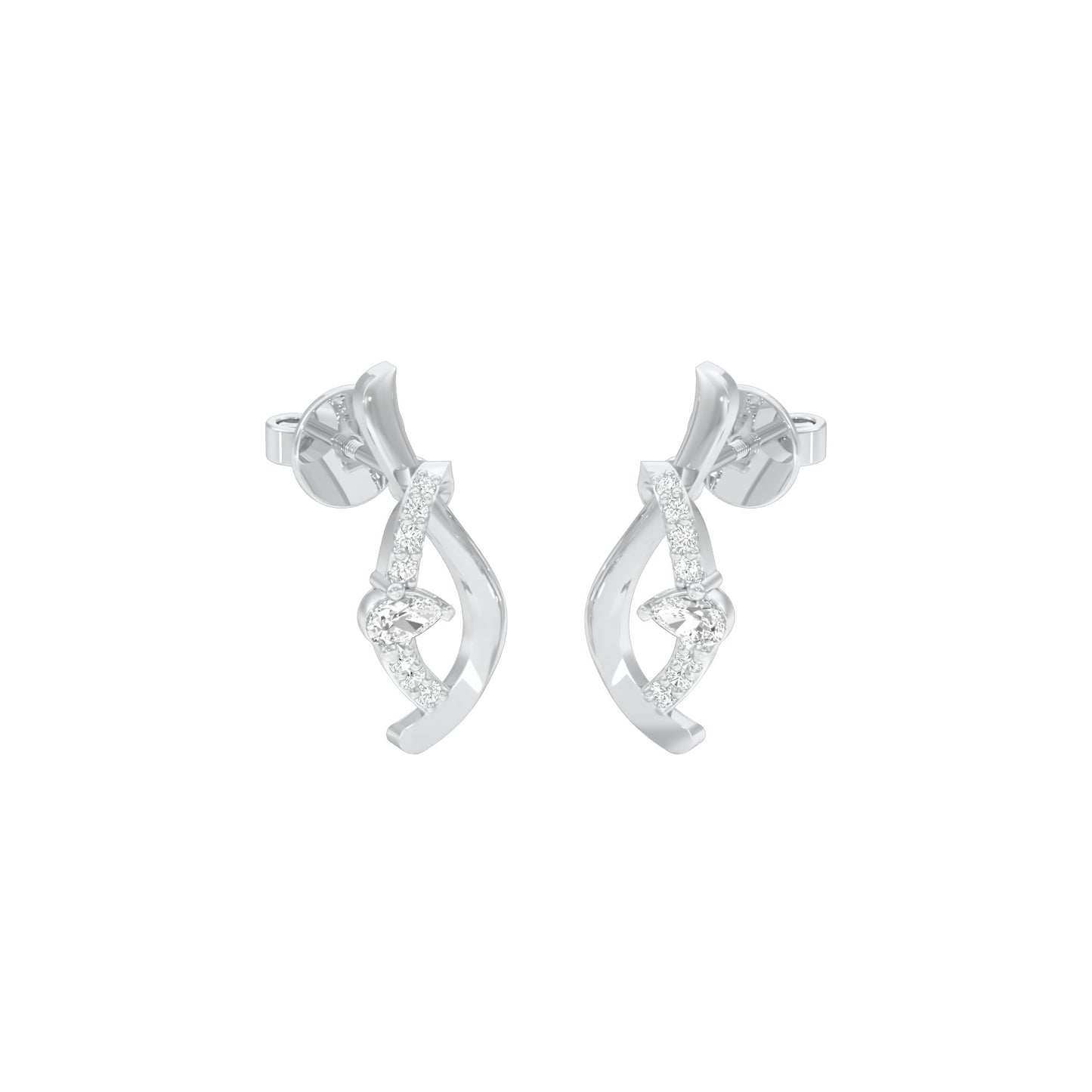 Cling Onto Gold Diamond Earrings 18 KT / White Gold