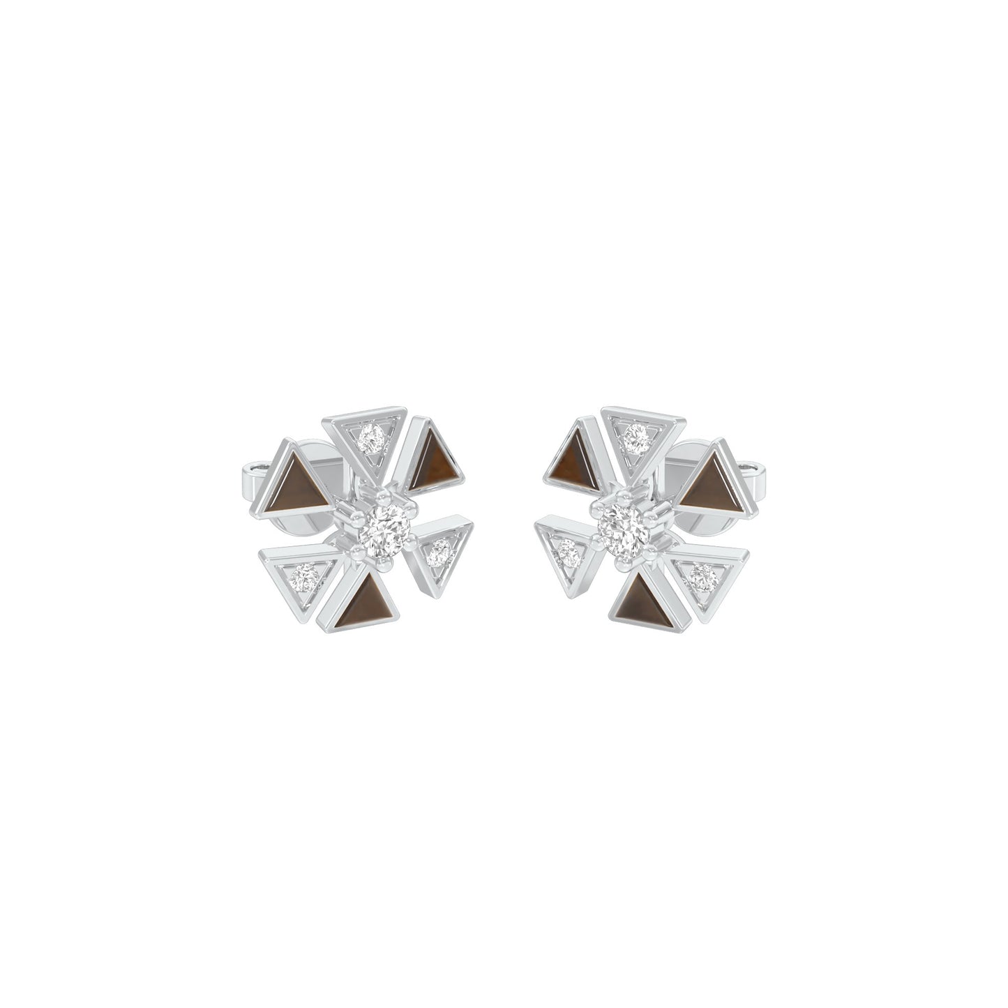 Triangon Diamond Earrings 9 KT / White Gold