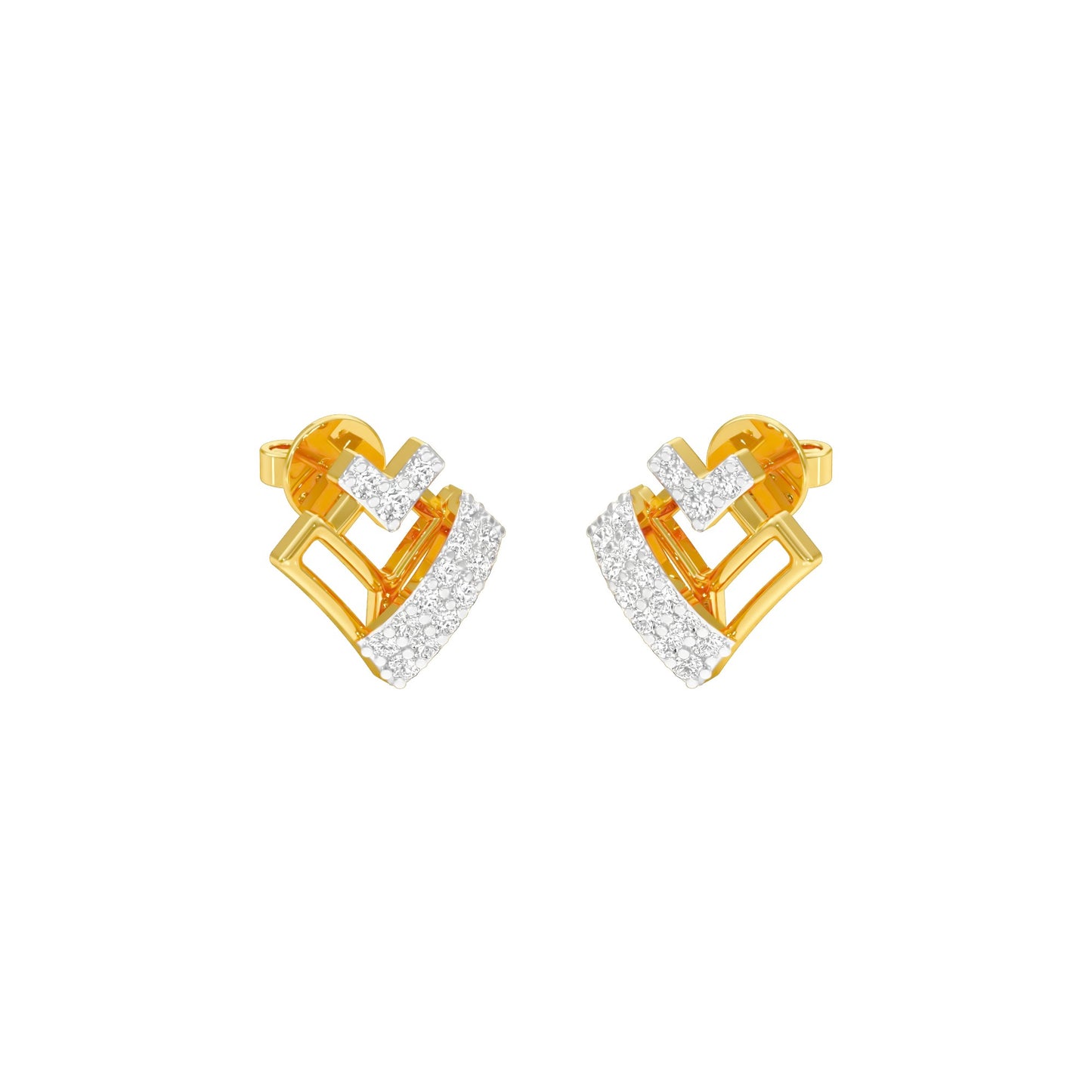 Criss Cross Diamond Earrings 18 KT / Yellow Gold