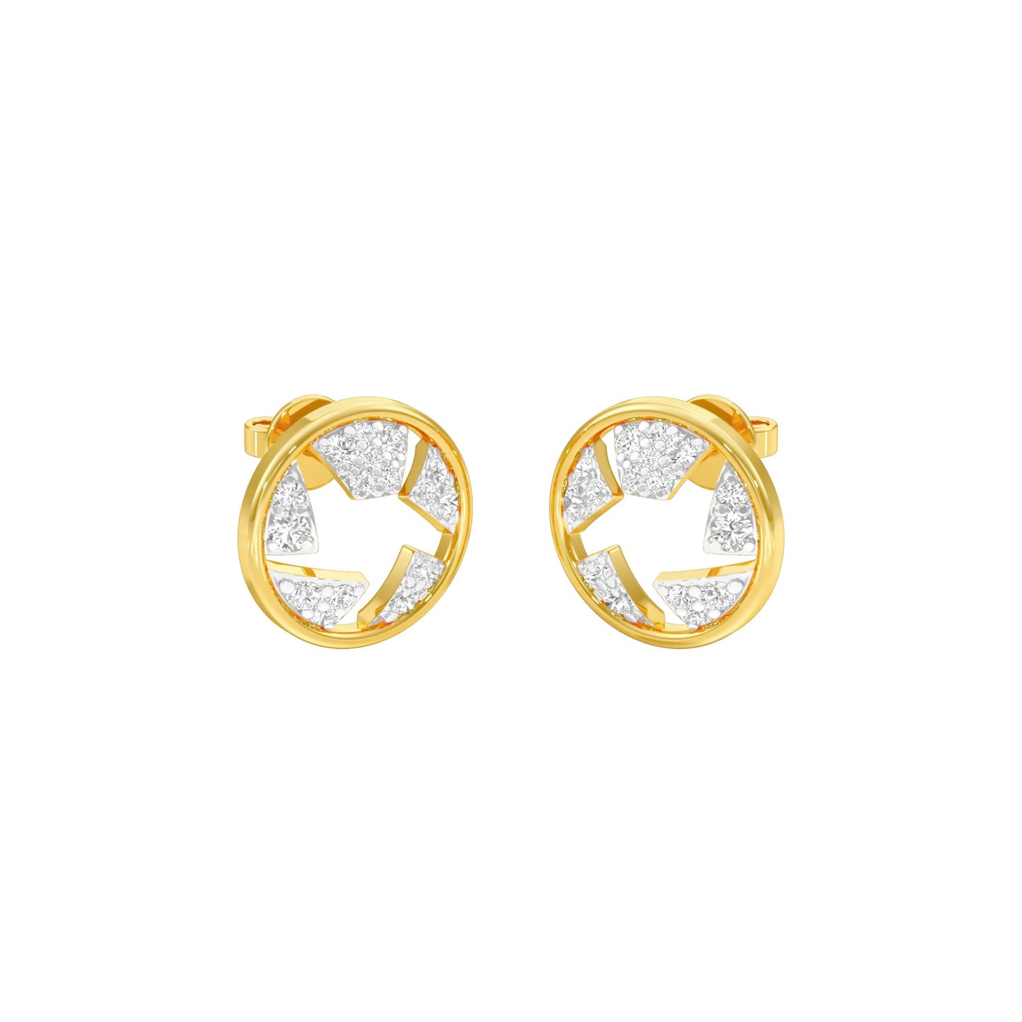 Starburst Diamond Earrings 18 KT / Yellow Gold