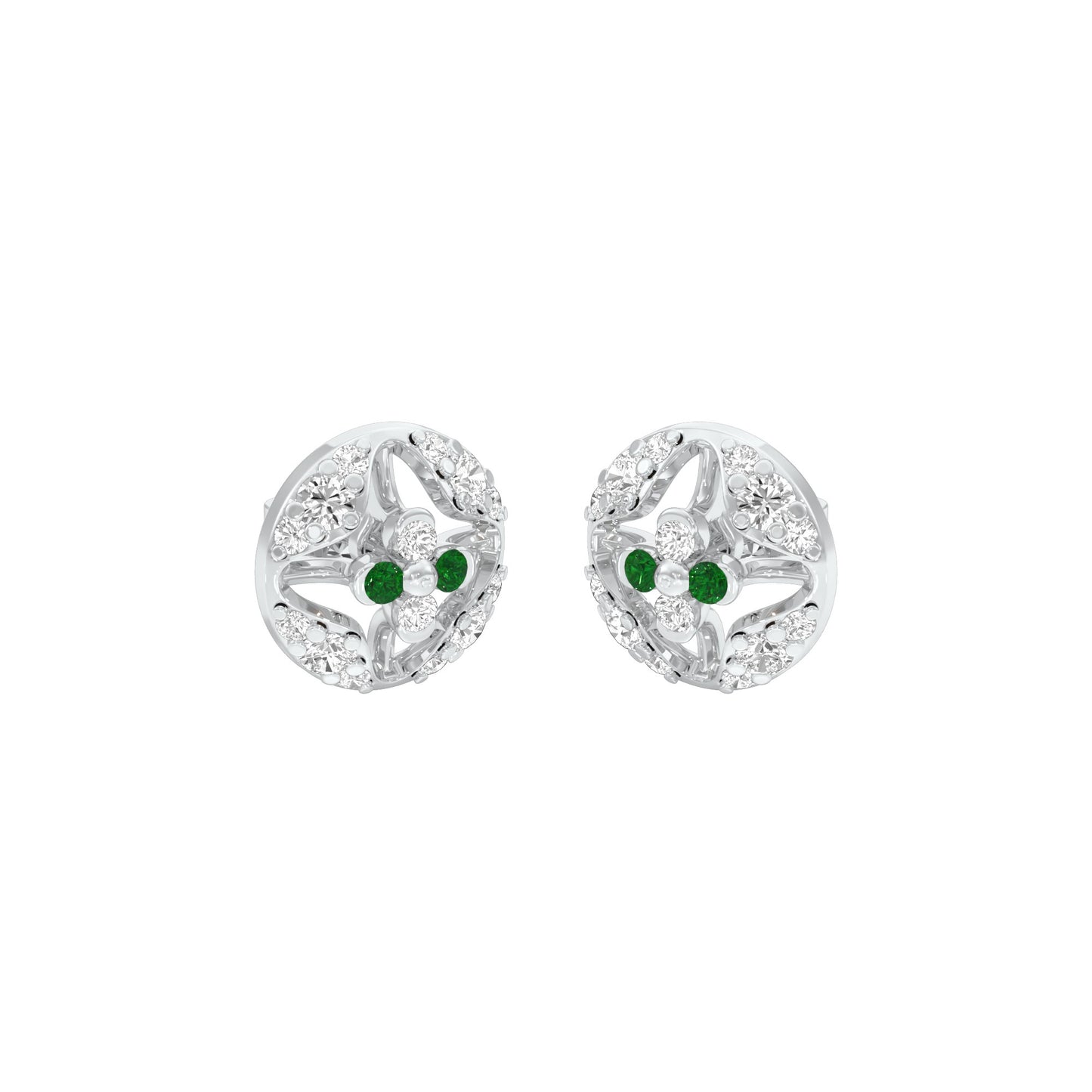 The Classic Dot Diamond Earrings 9 KT / White Gold