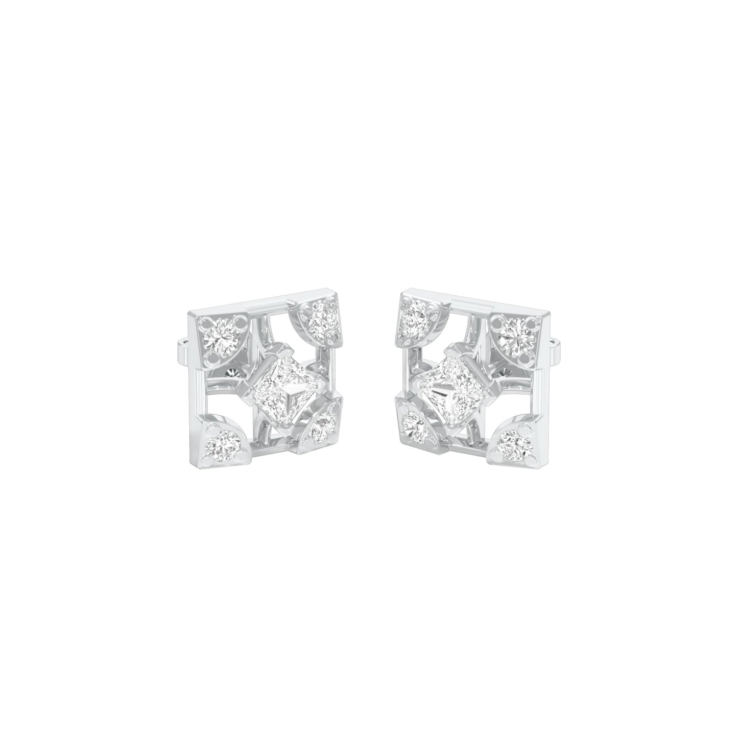Turkish Blue Diamond Earrings 18 KT / White Gold