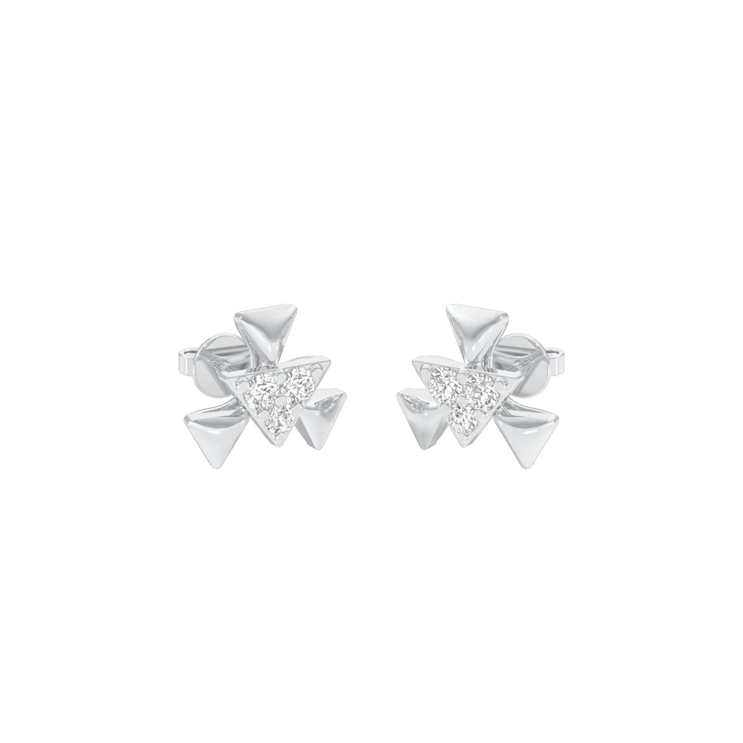 The Pyramid Fall Diamond Earrings 18 KT / White Gold