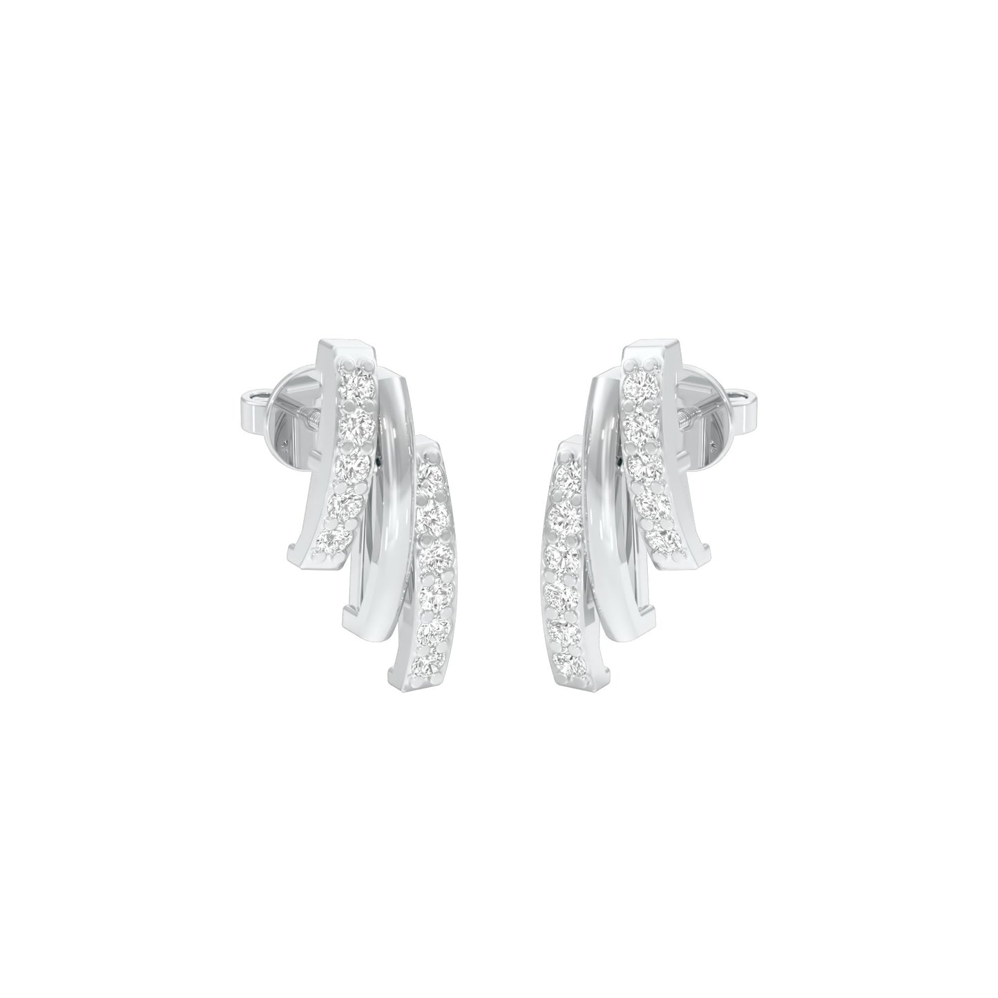Dash & Dots Diamond Earrings 18 KT / White Gold