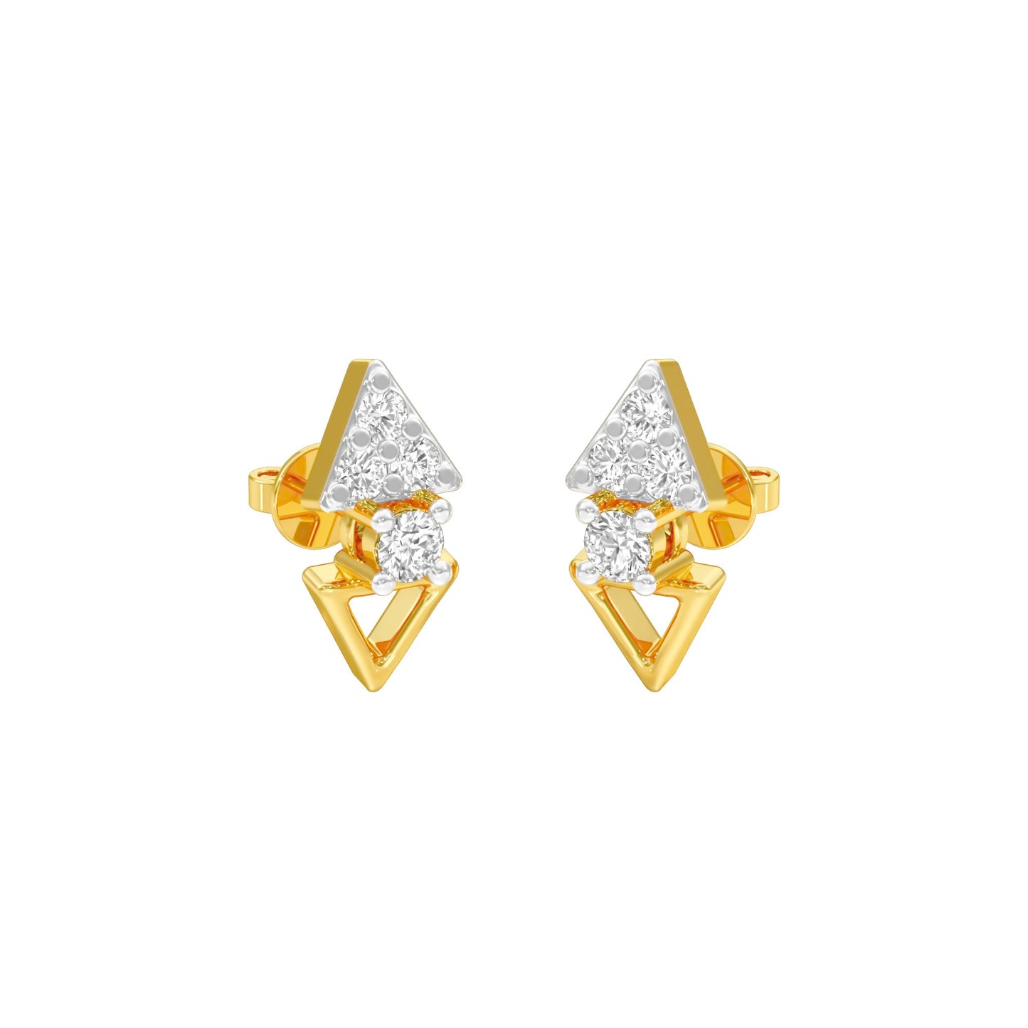 The V Drop Diamond Earrings 18 KT / Yellow Gold