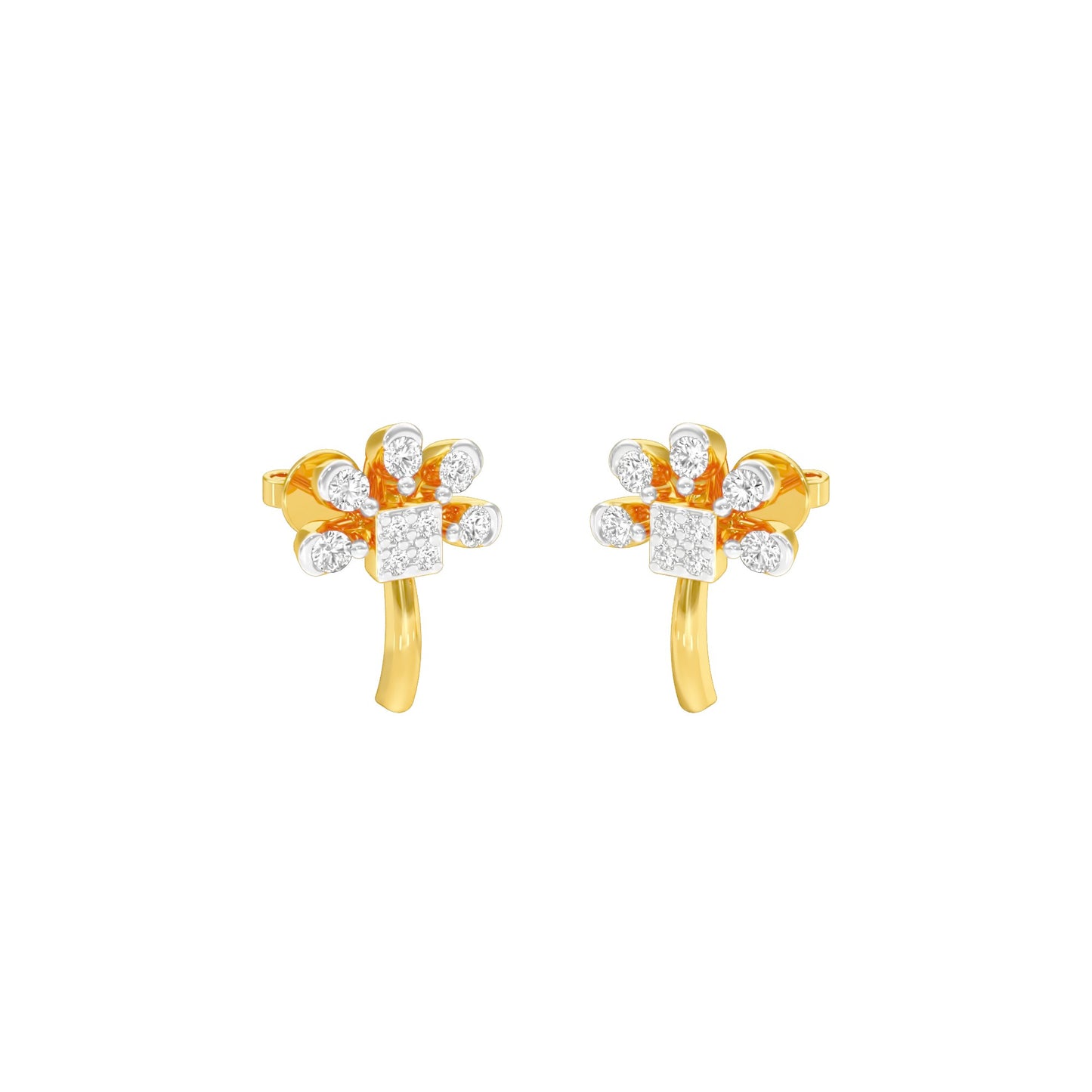 Pinwheel Diamond Earrings 18 KT / Yellow Gold