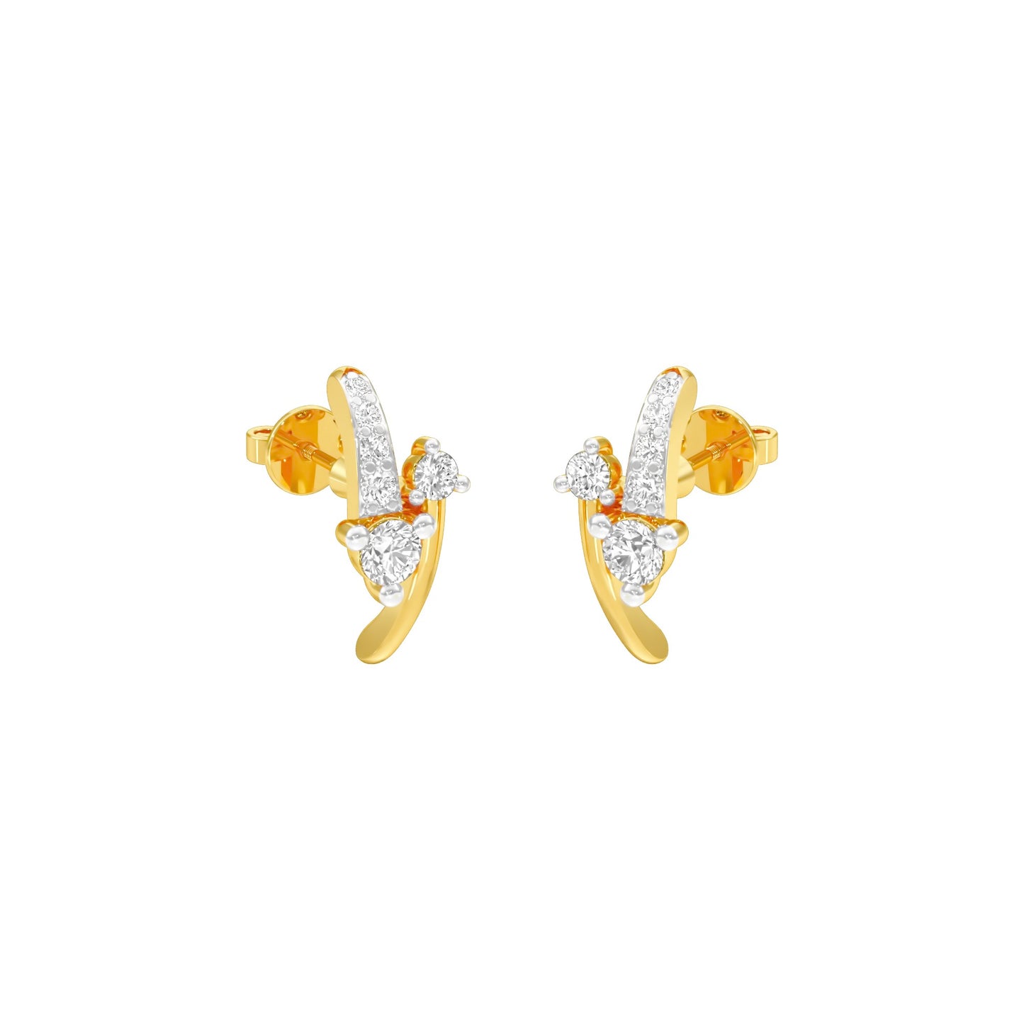 Entwined Diamond Earrings 18 KT / Yellow Gold