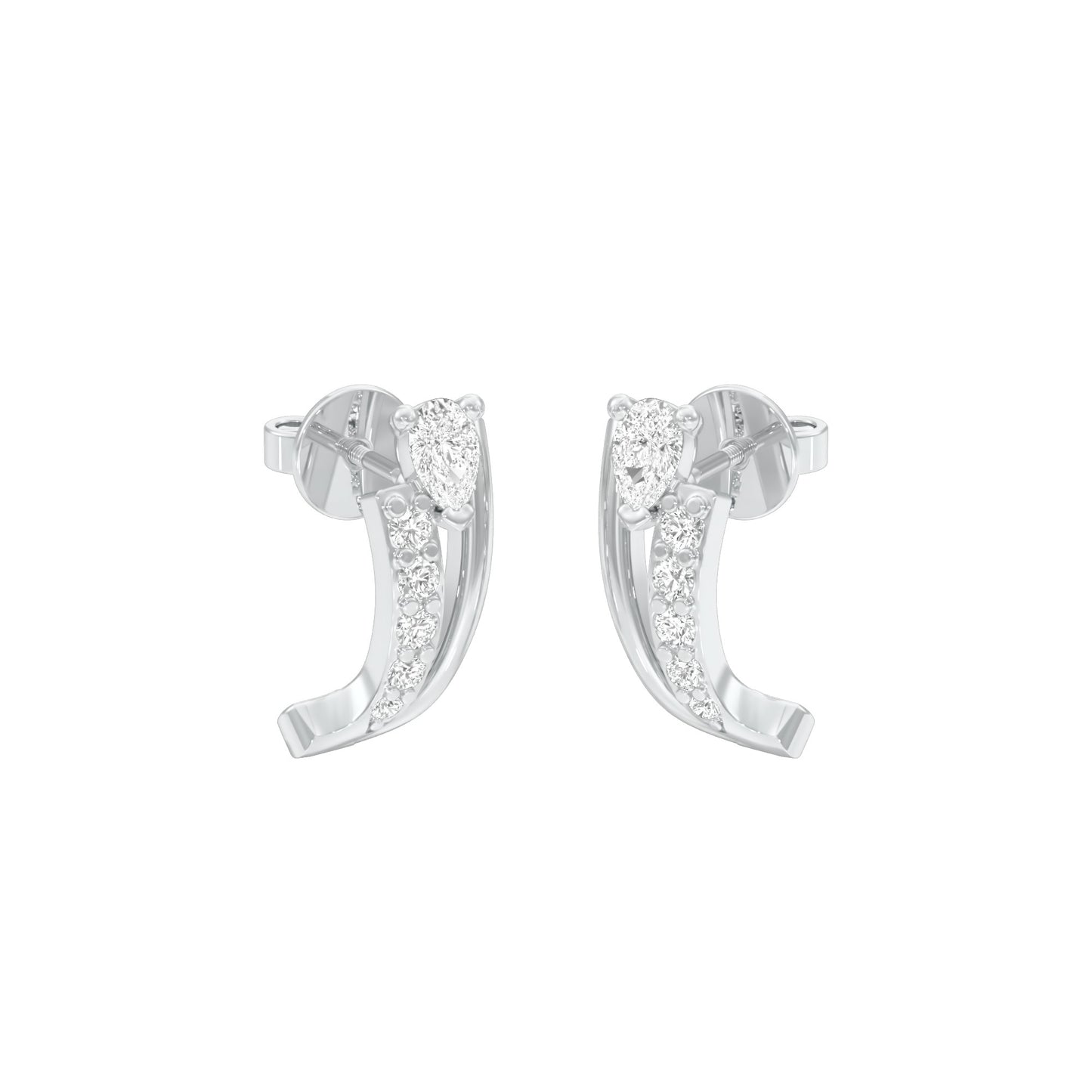 Pop Up Sparkles Diamond Hoops 18 KT / White Gold