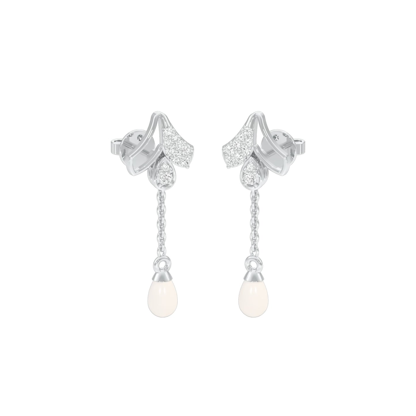 Pink Sorbet Diamond Danglers 18 KT / White Gold