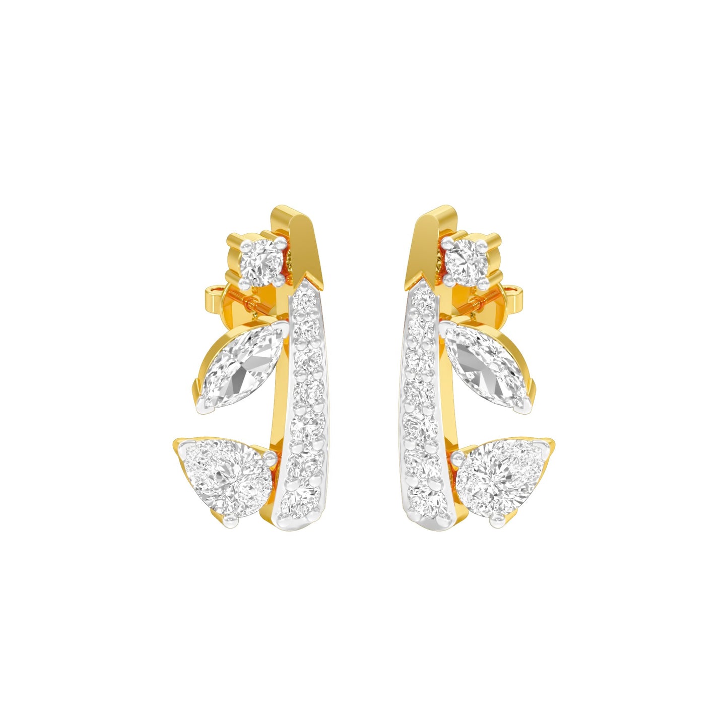 Sparkling Edge Diamond Earrings 18 KT / Yellow Gold