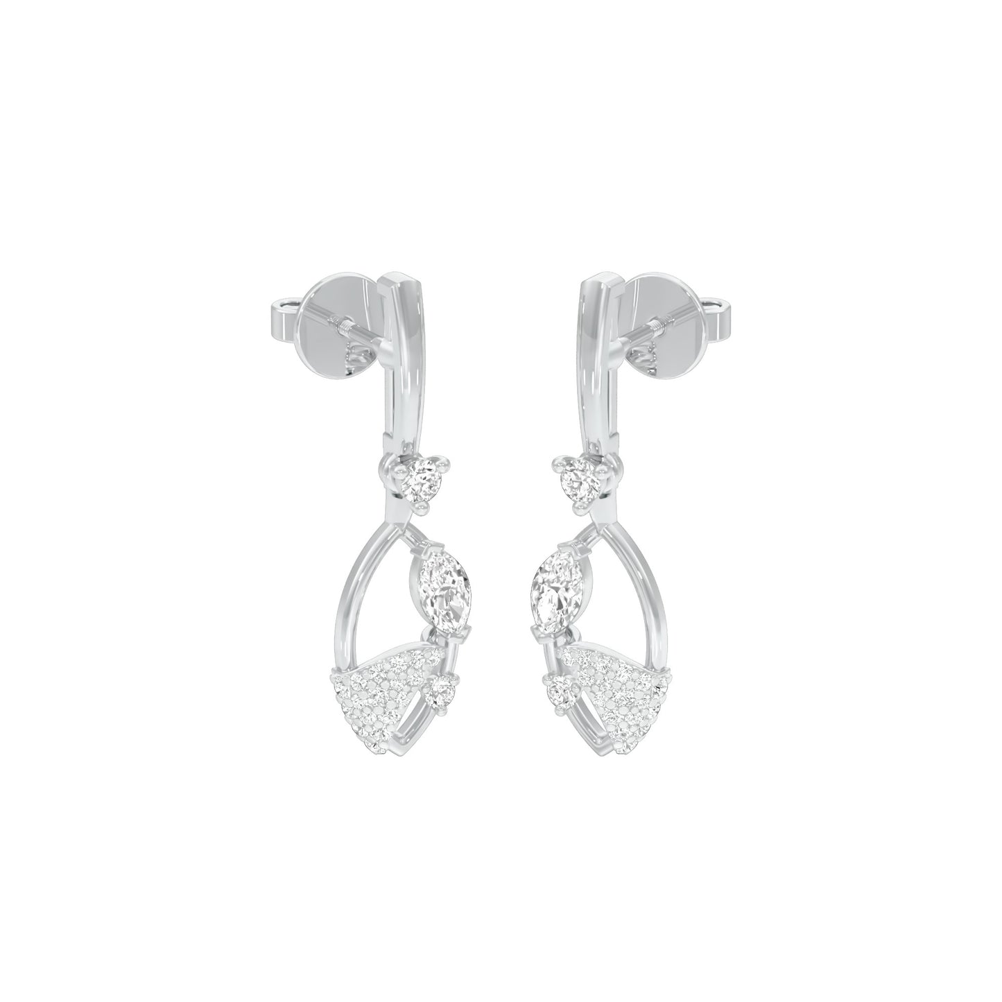 Spiral Muse Diamond Earrings 18 KT / White Gold