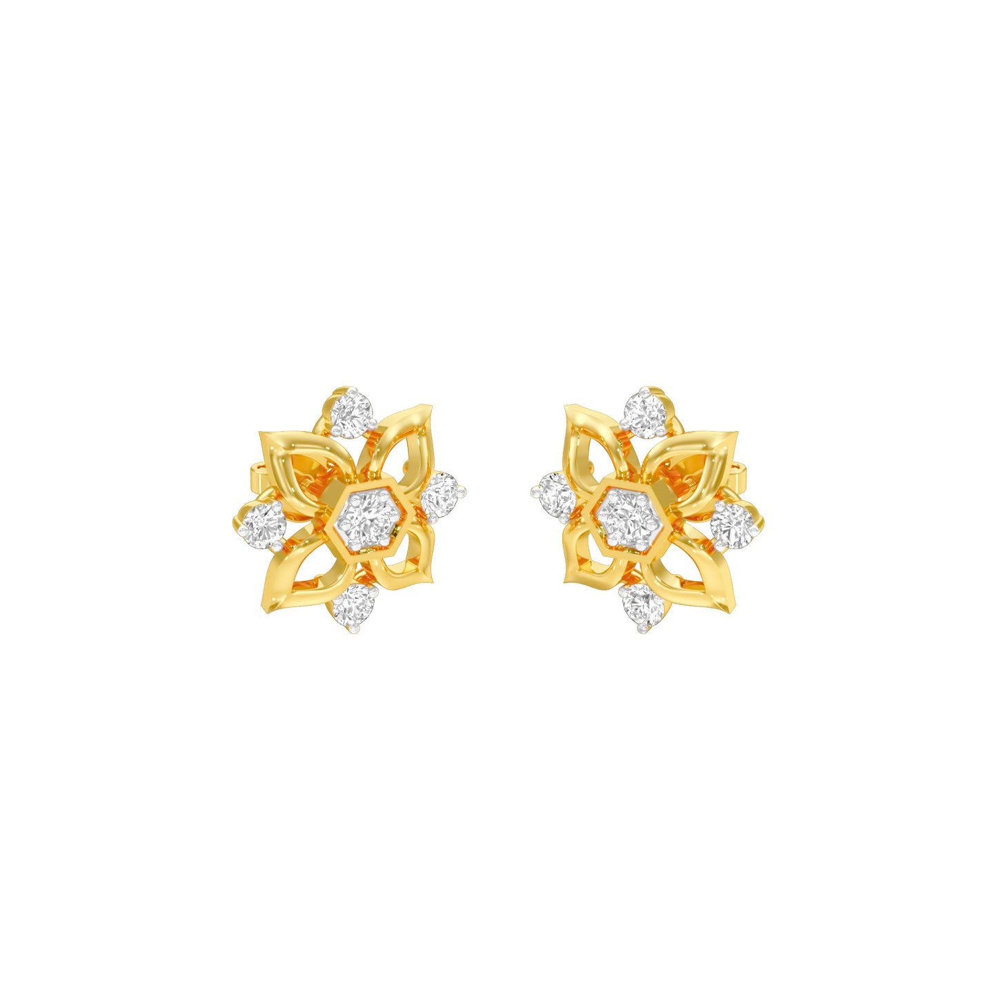 Gold Marvels Diamond Earrings 18 KT / Yellow Gold