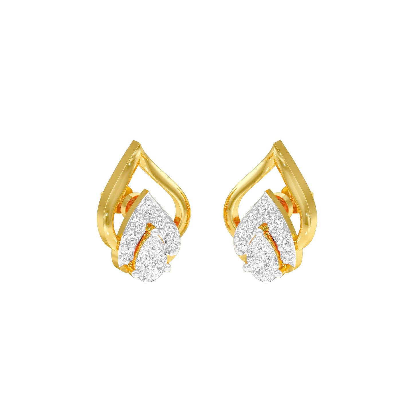 DuoPear Diamond Earrings 18 KT / Yellow Gold