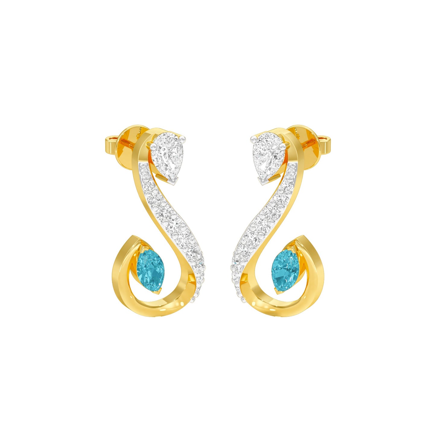 Serene Diamond Earrings 9 KT / Yellow Gold