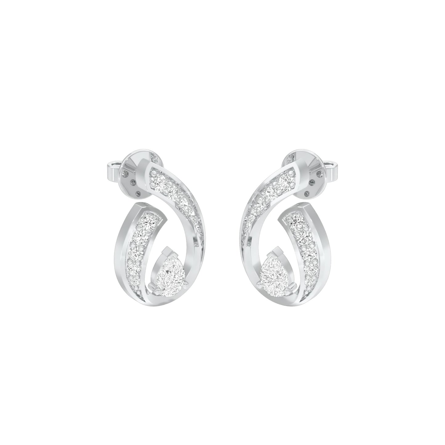 Dipped in Luxe Diamond Earrings 18 KT / White Gold