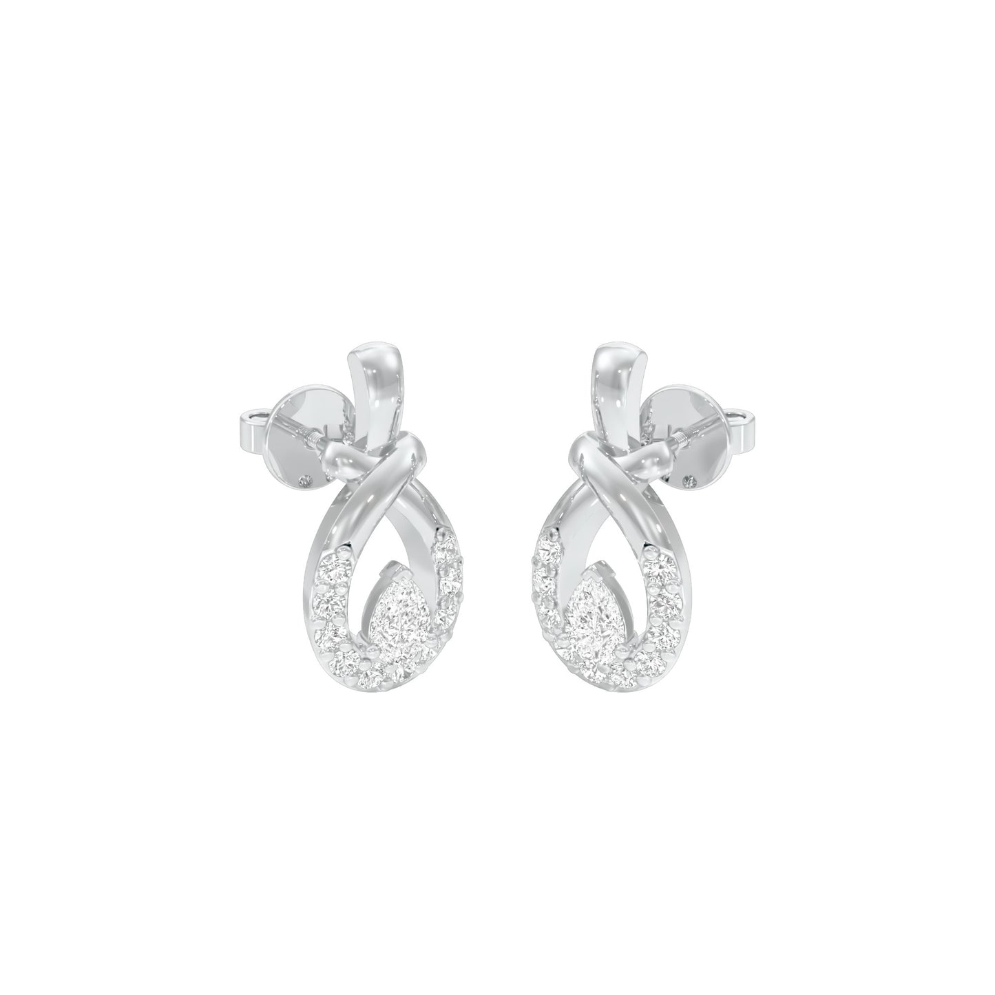 Trickle Luxe Diamond Earrings 18 KT / White Gold