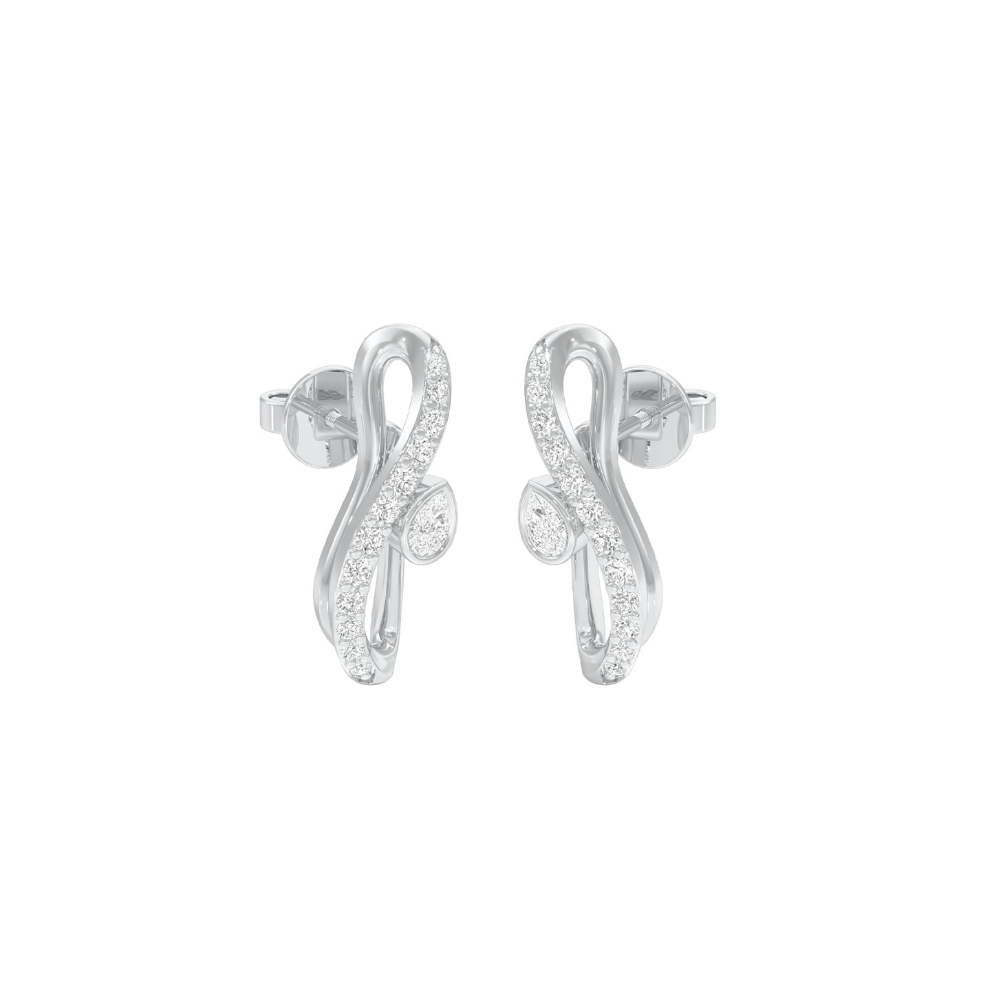 Sleek and Sweet Diamond Earrings 18 KT / White Gold