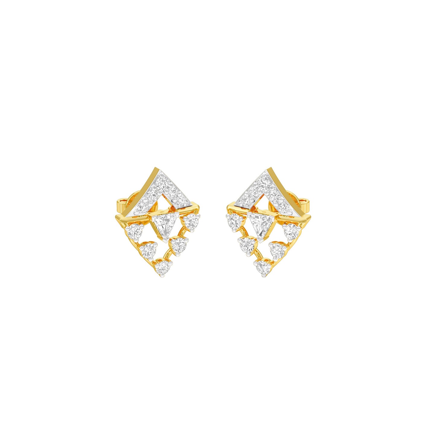 Rhombus Aura Diamond Earrings 18 KT / Yellow Gold